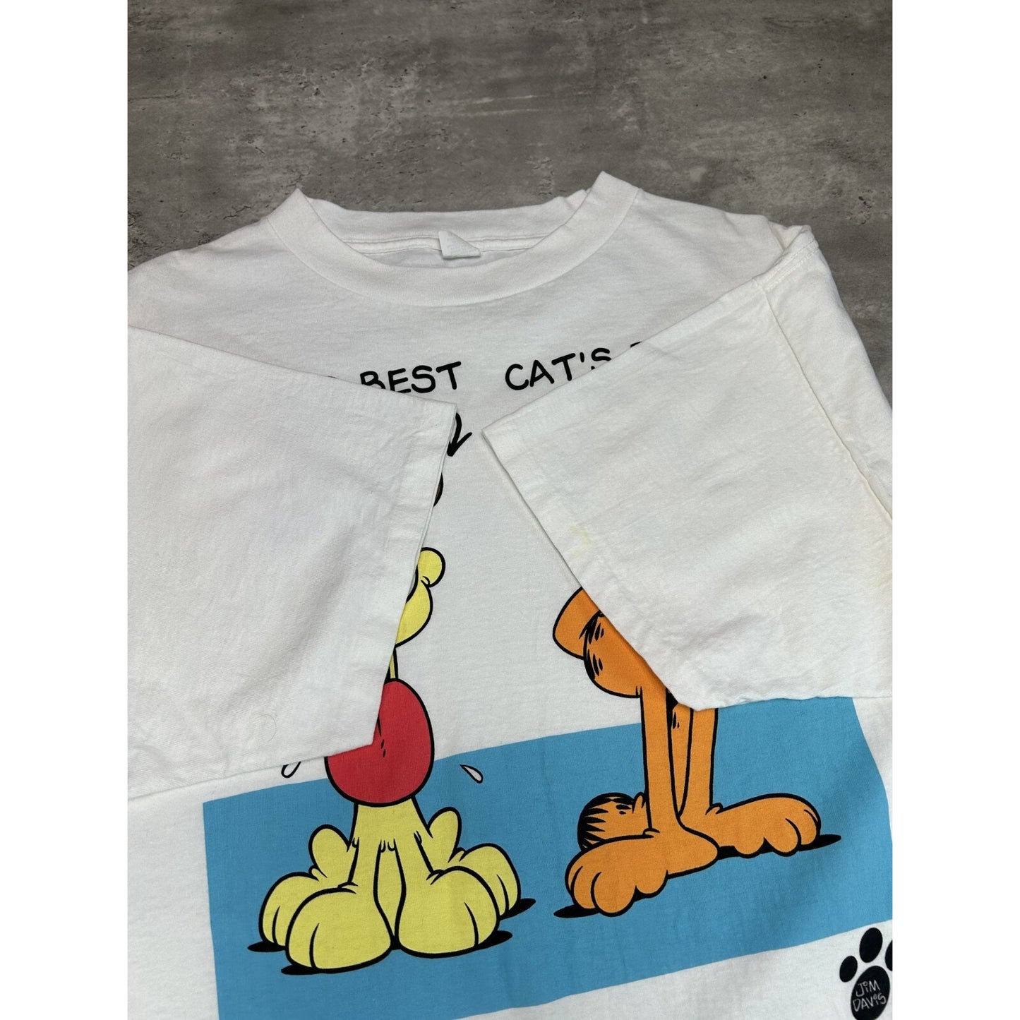 Vintage 90s Garfield Cats Best Friend Cartoon Promo Graphic T-Shirt Size XXL