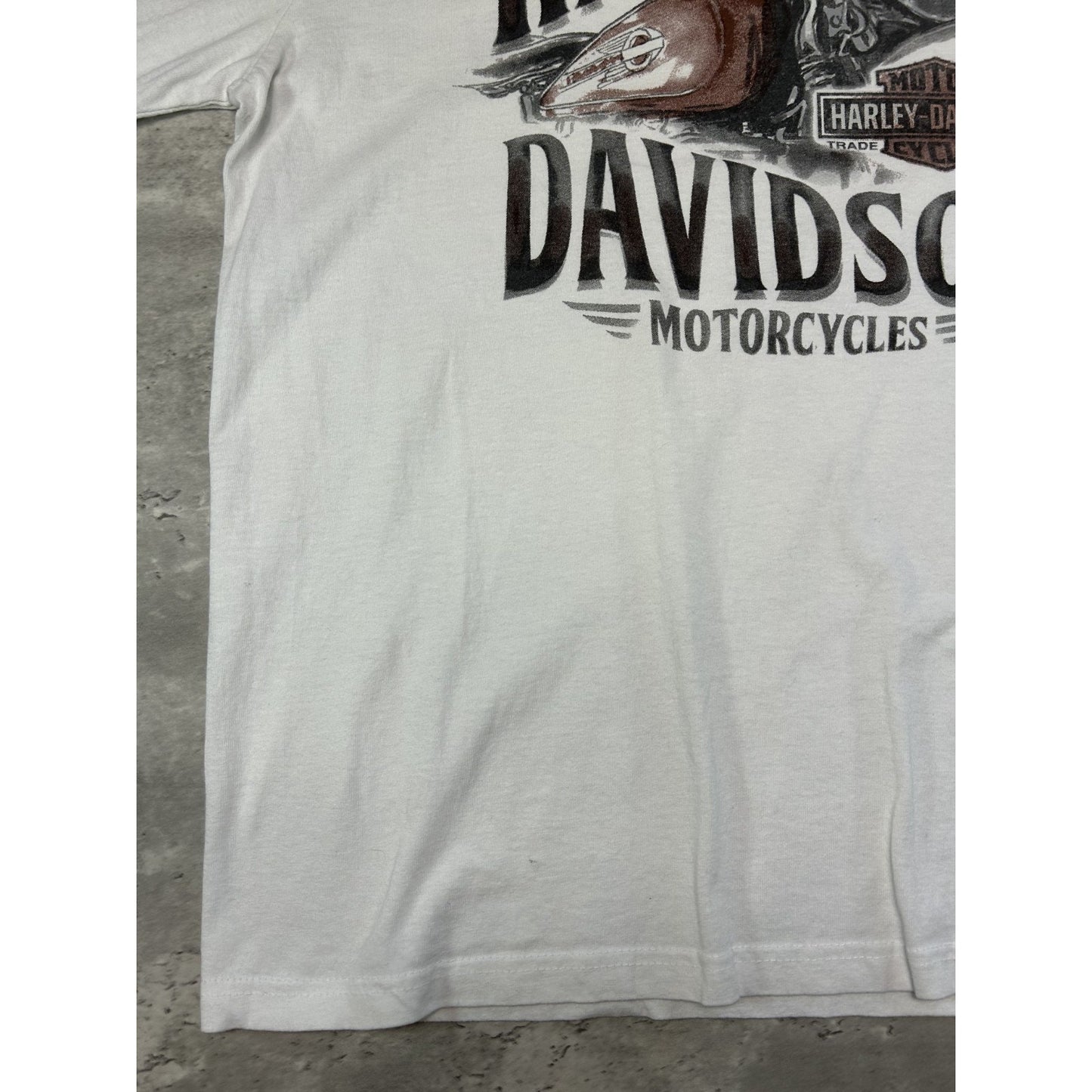 Vintage Harley Davidson Motorcycles Graphic Spellout Long Sleeve T-Shirt Large