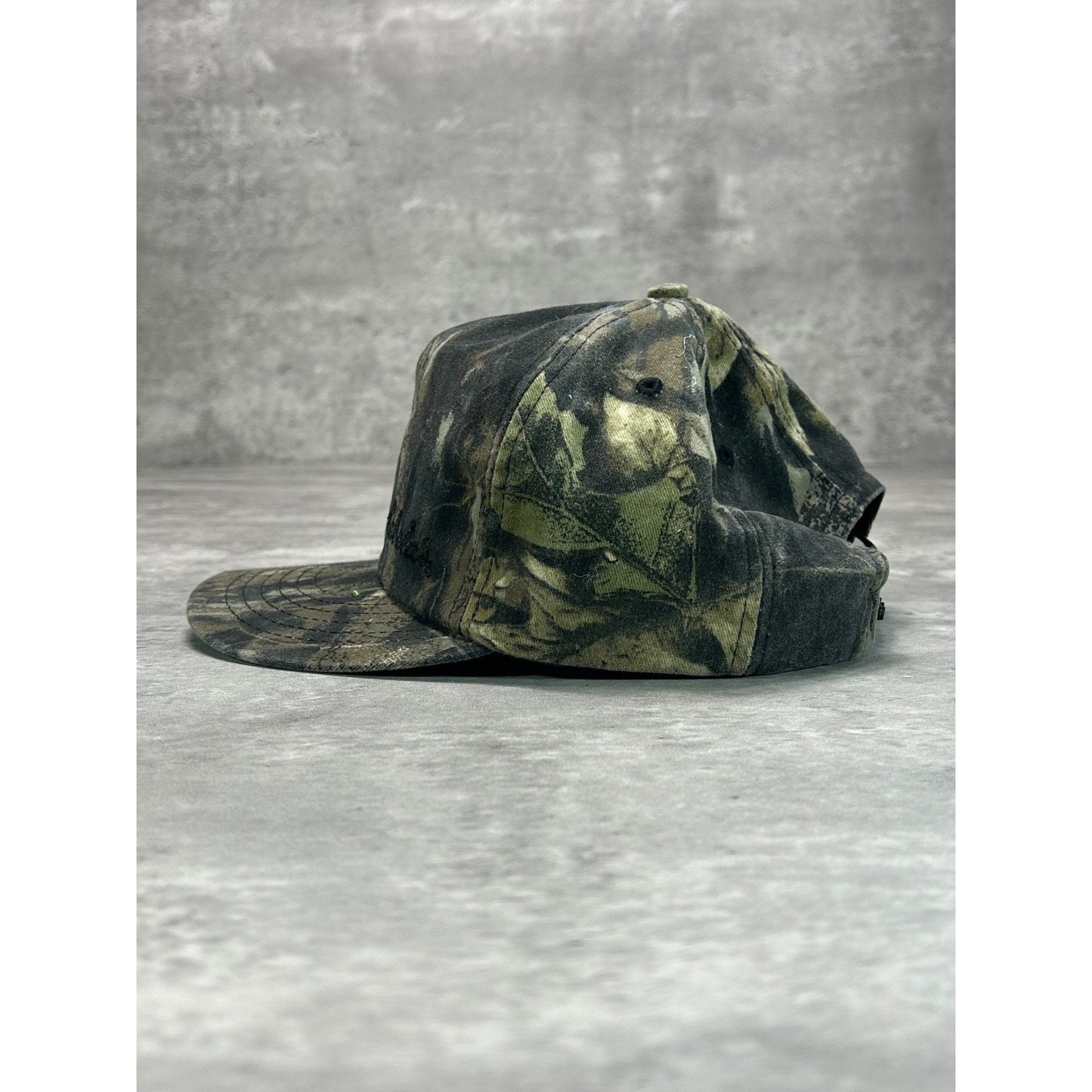 Vintage 90s Cabela Tree Camo Hunting Snapback Hat OSFA