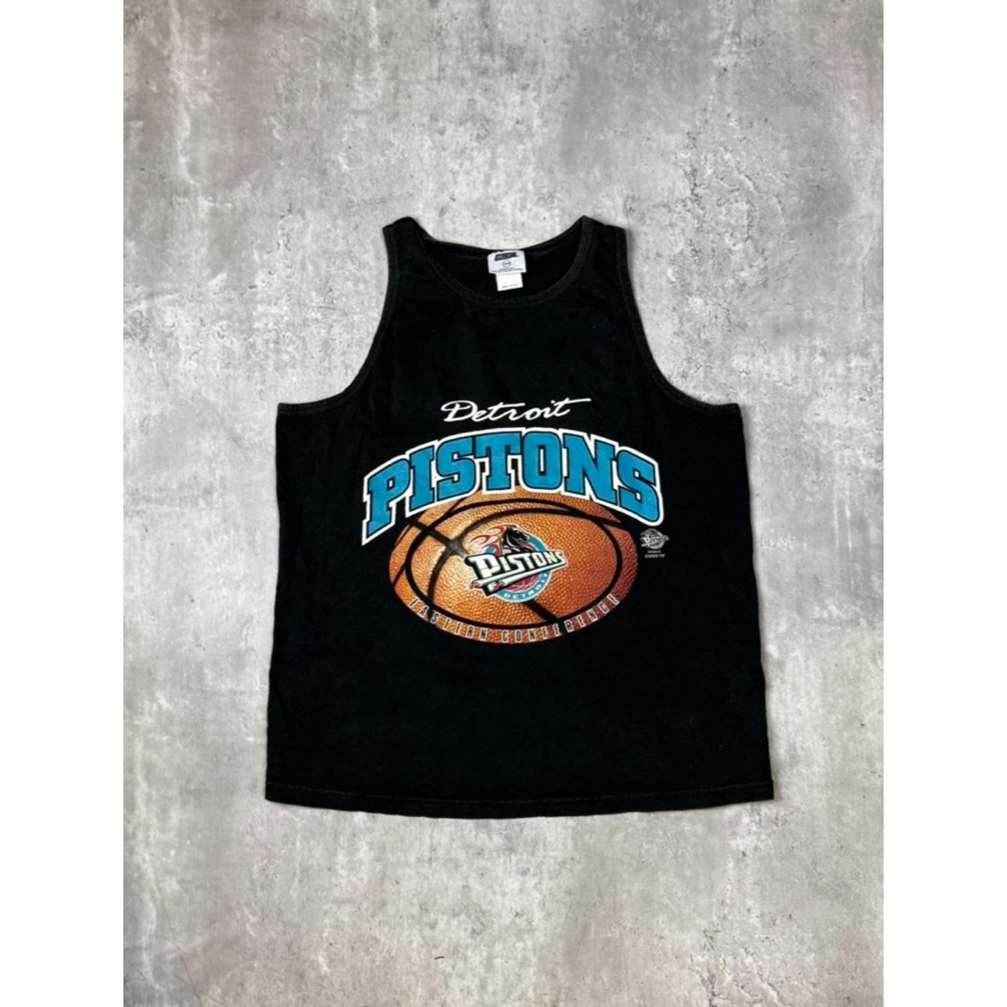 Vintage 90s Detroit Pistons NBA Basketball Graphic Sleeveless T-Shirt Med YOUTH