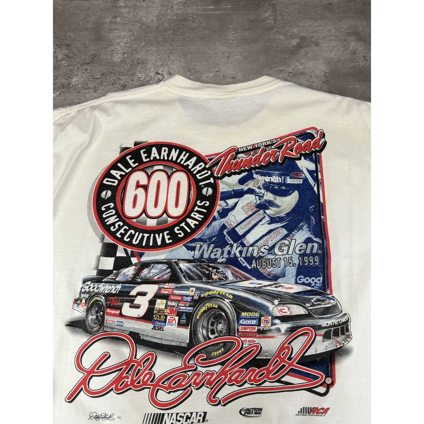 Vintage 1999 Dale Earnhardt #3 Nascar 600 Consecutive Starts T-Shirt Size Large