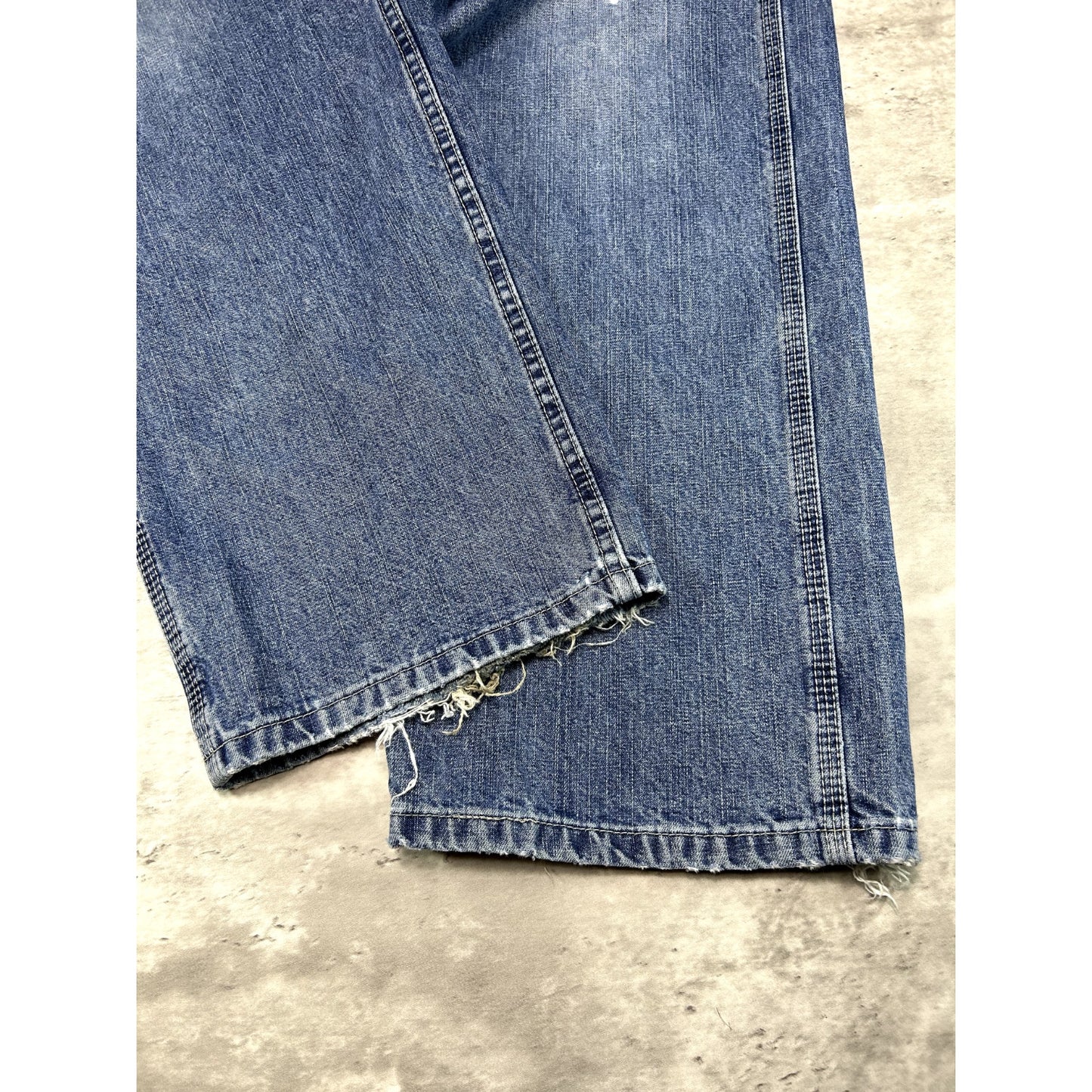 Vintage Lee Medium Wash Work Wear Carpenter Pants Size 34W Blue