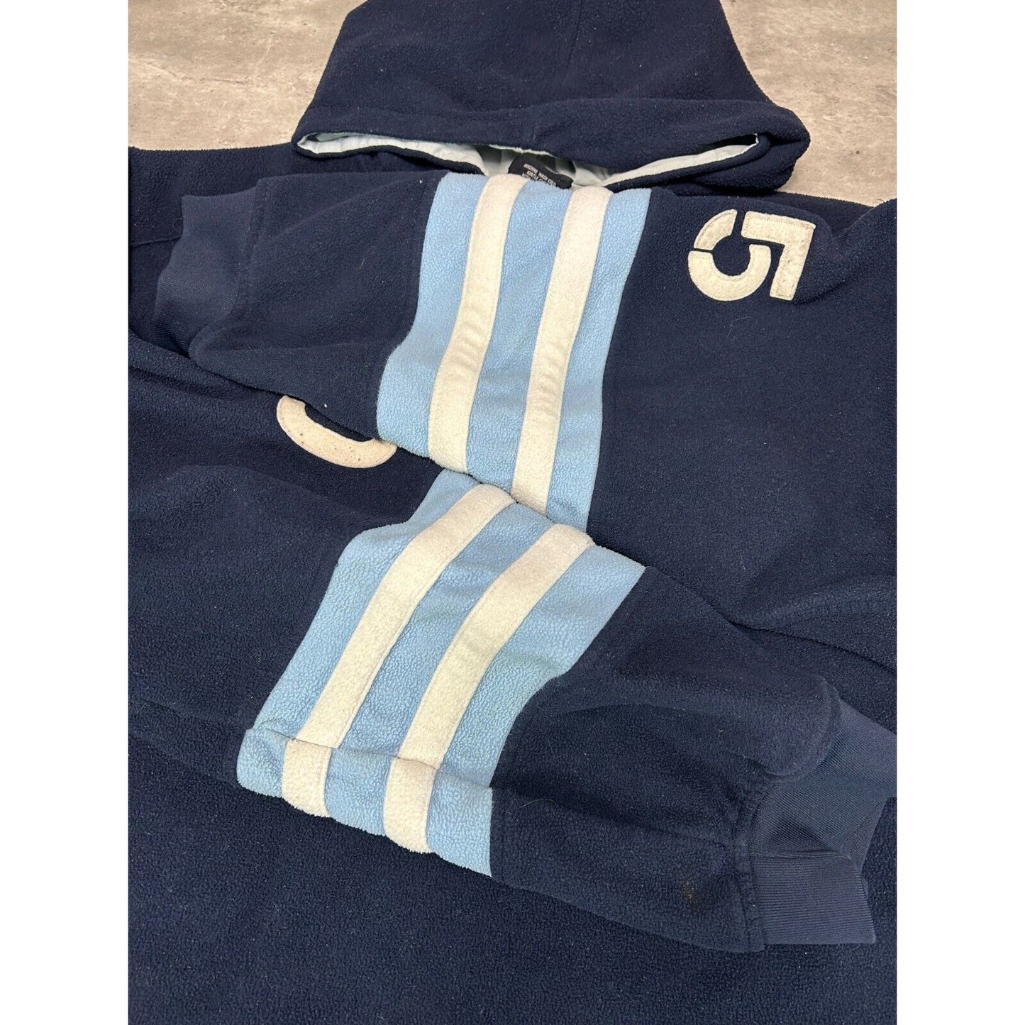 Vintage Y2K FUBU Sport Series 1/4 Zip Hooded Fleece Sweatshirt Size XXL Blue