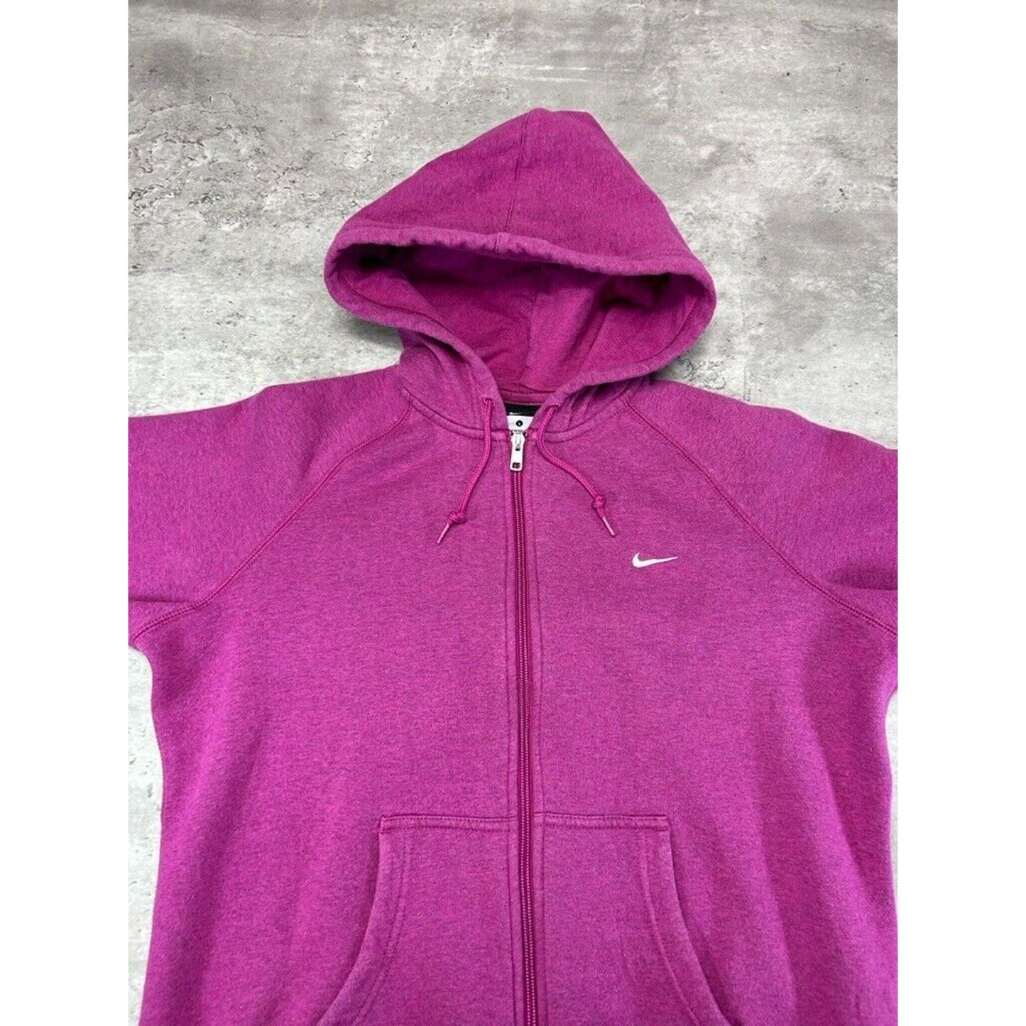 Vintage Womens Nike Embroidered Swoosh Full Zip Hooded Sweatshirt Size Large
