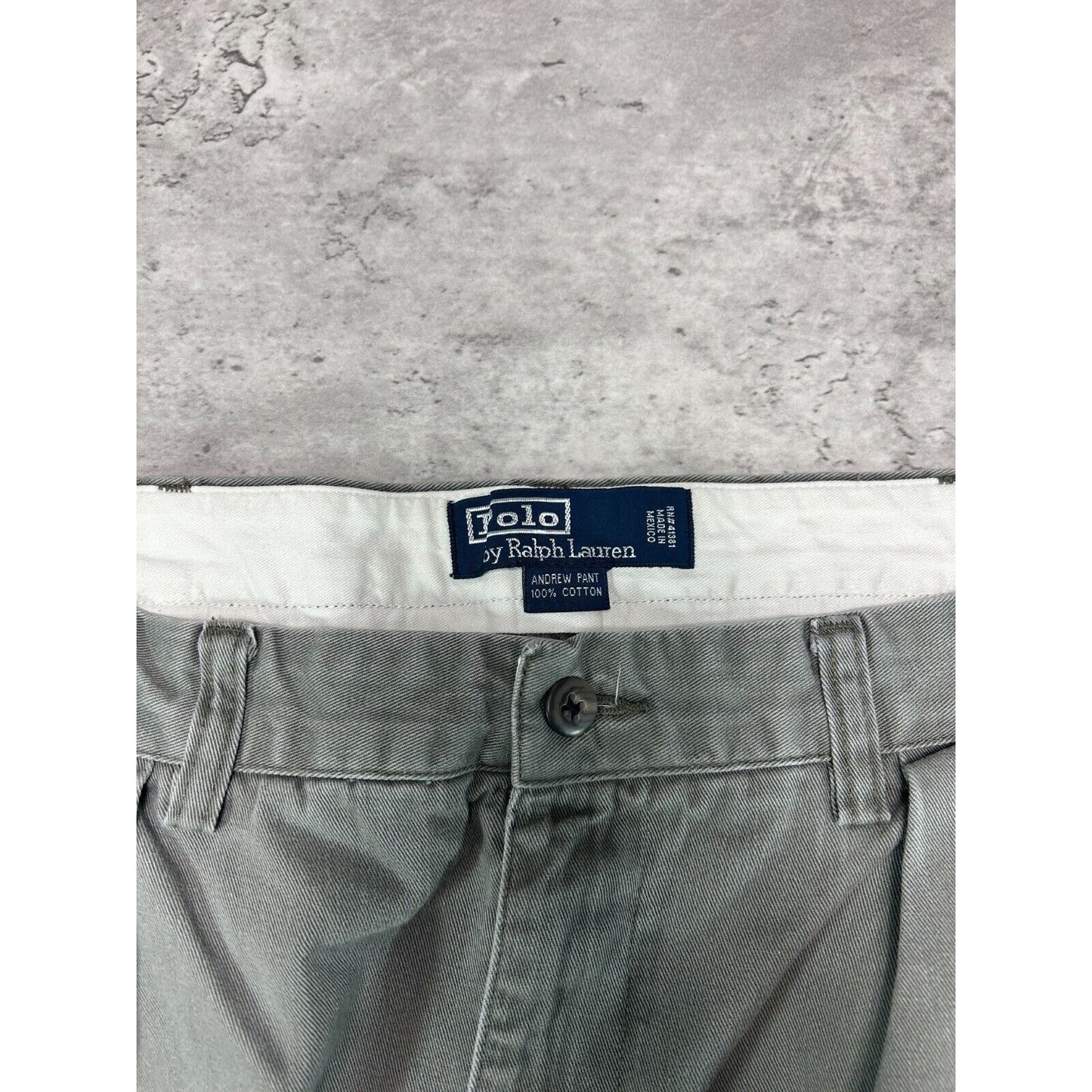 Vintage Polo Ralph Lauren Darted Chino Trouser Style Pants Size 35 Gray