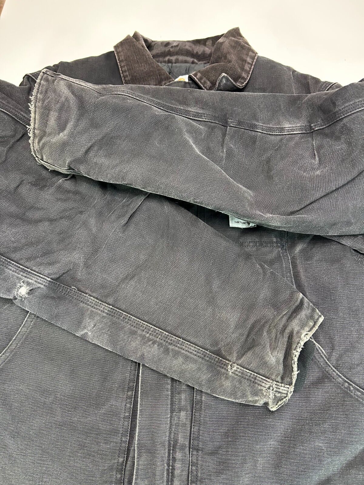 Vintage 90s Carhartt Quilted Lined Canvas Work Wear Arctic Jacket Size XL Black