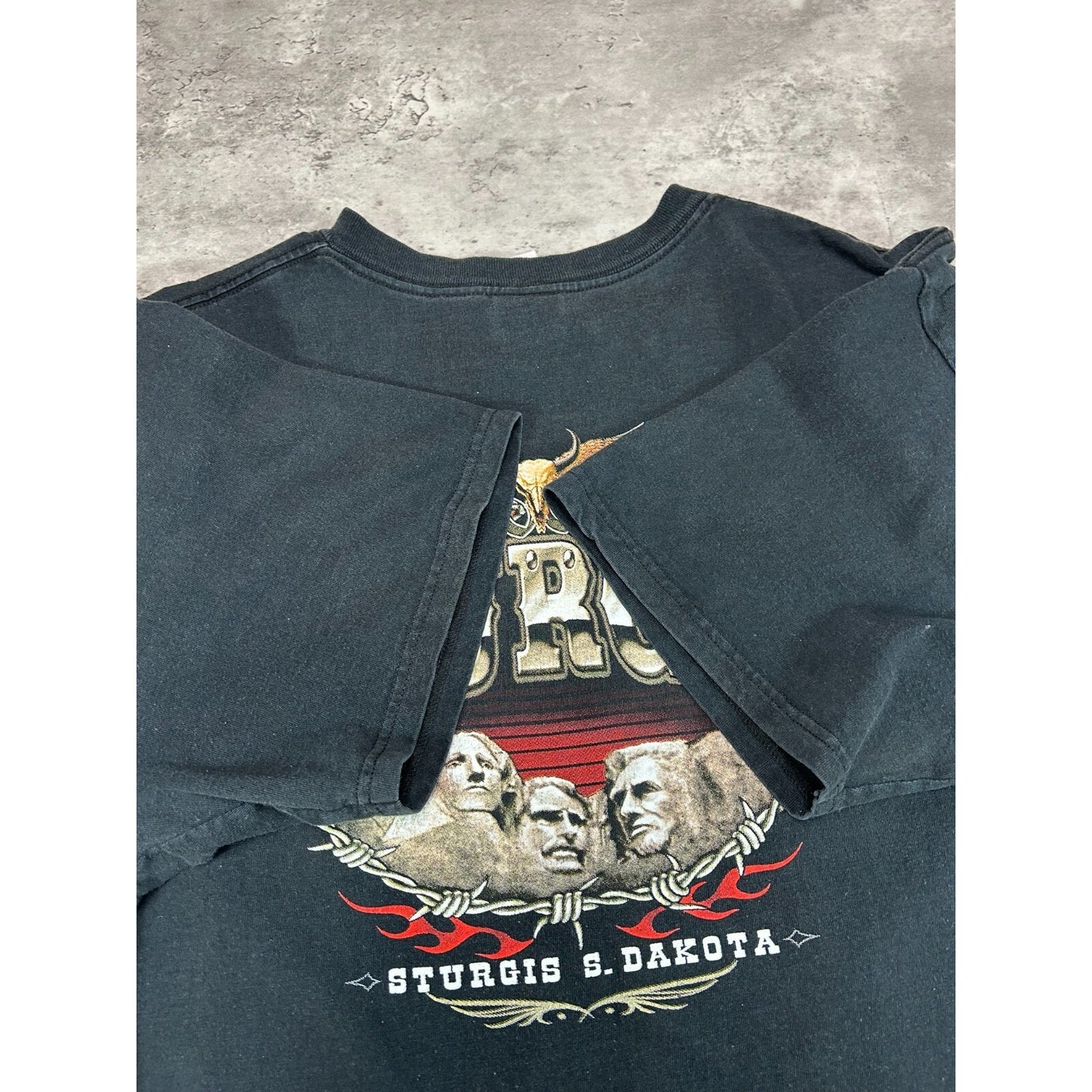Sturgis Black Hills Rally Bald Eagle Motorcycle Graphic T-Shirt Size XL Black