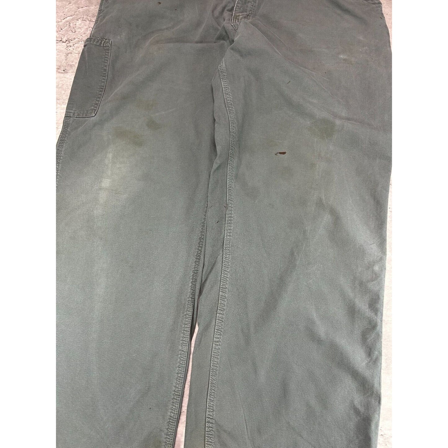 Carhartt Dungaree Fit Canvas Workwear Carpenter Pants Size 39 Gray