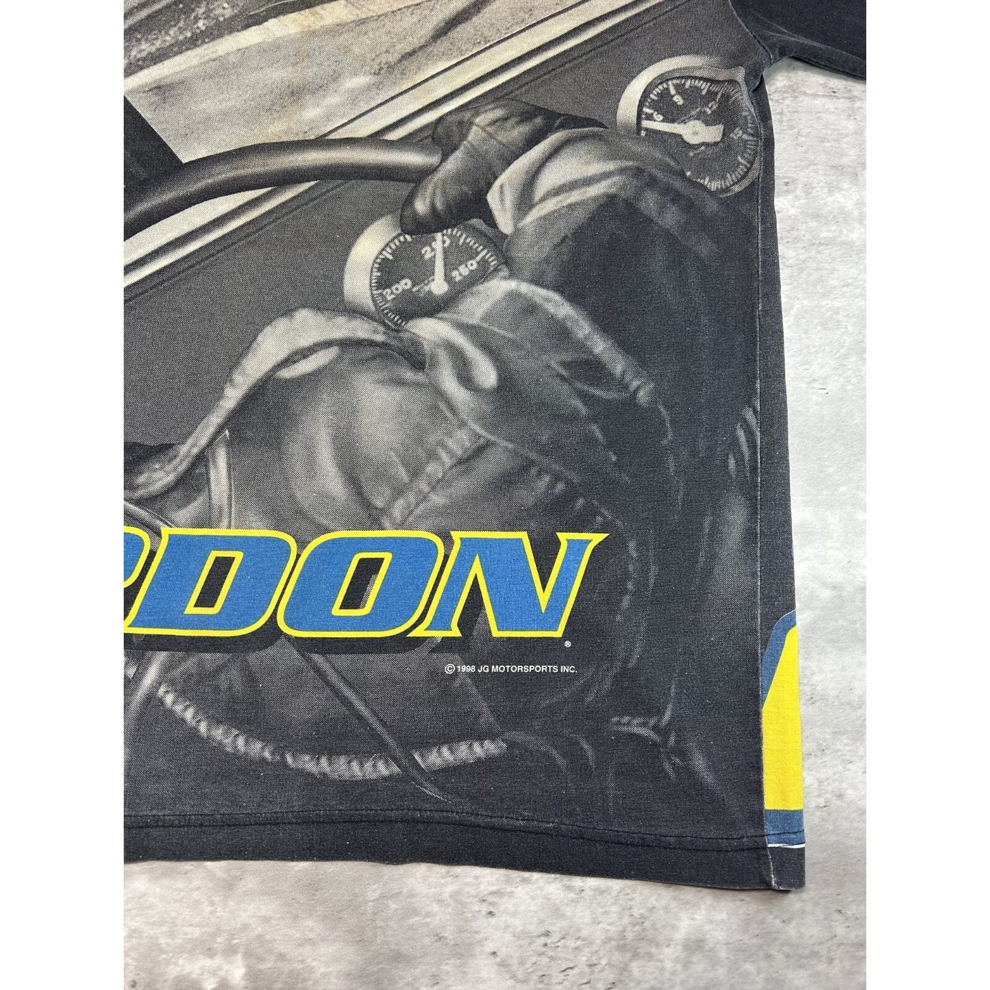 VTG 1998 Jeff Gordon #24 Dupont Racing Nascar All Over Print T-Shirt Size Large