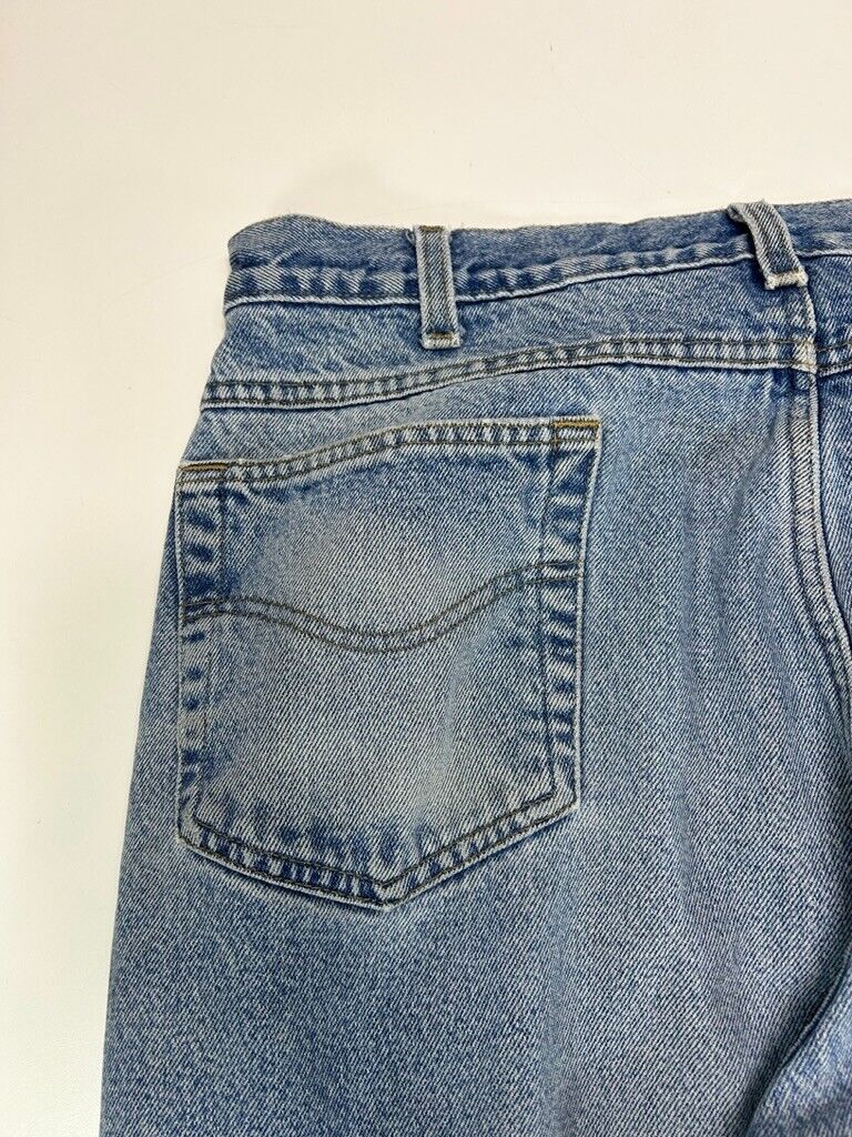 Vintage Carhartt Fleece Lined Light Wash Denin Workwear Pants Size 38