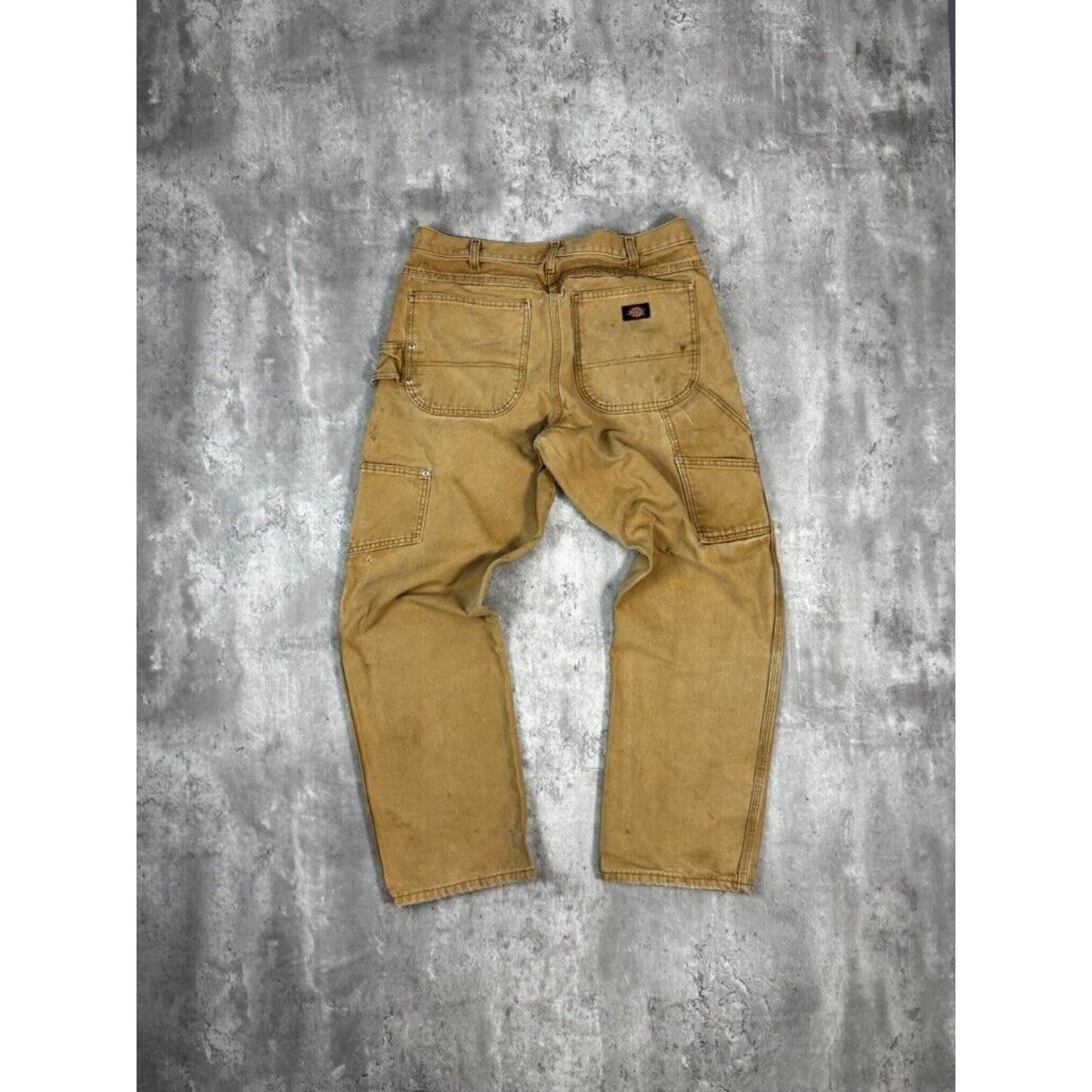 Vintage Dickies Canvas Work Wear Carpenter Pants Size 33W Beige