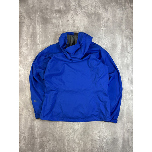 Vintage 90s Womens Patagonia Nylon Full Zip Hooded Hiking Jacket Size XL Blue