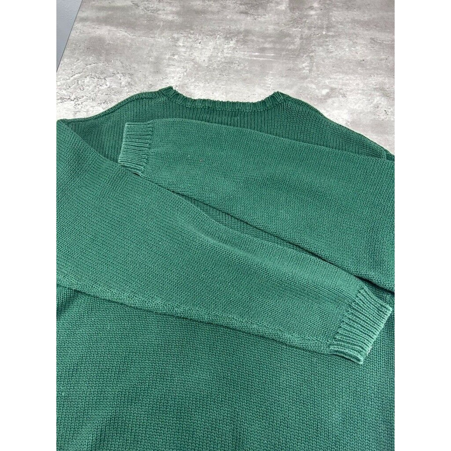 Vintage Eddie Bauer Ribbed Pullover Knit Sweater Size XL Green