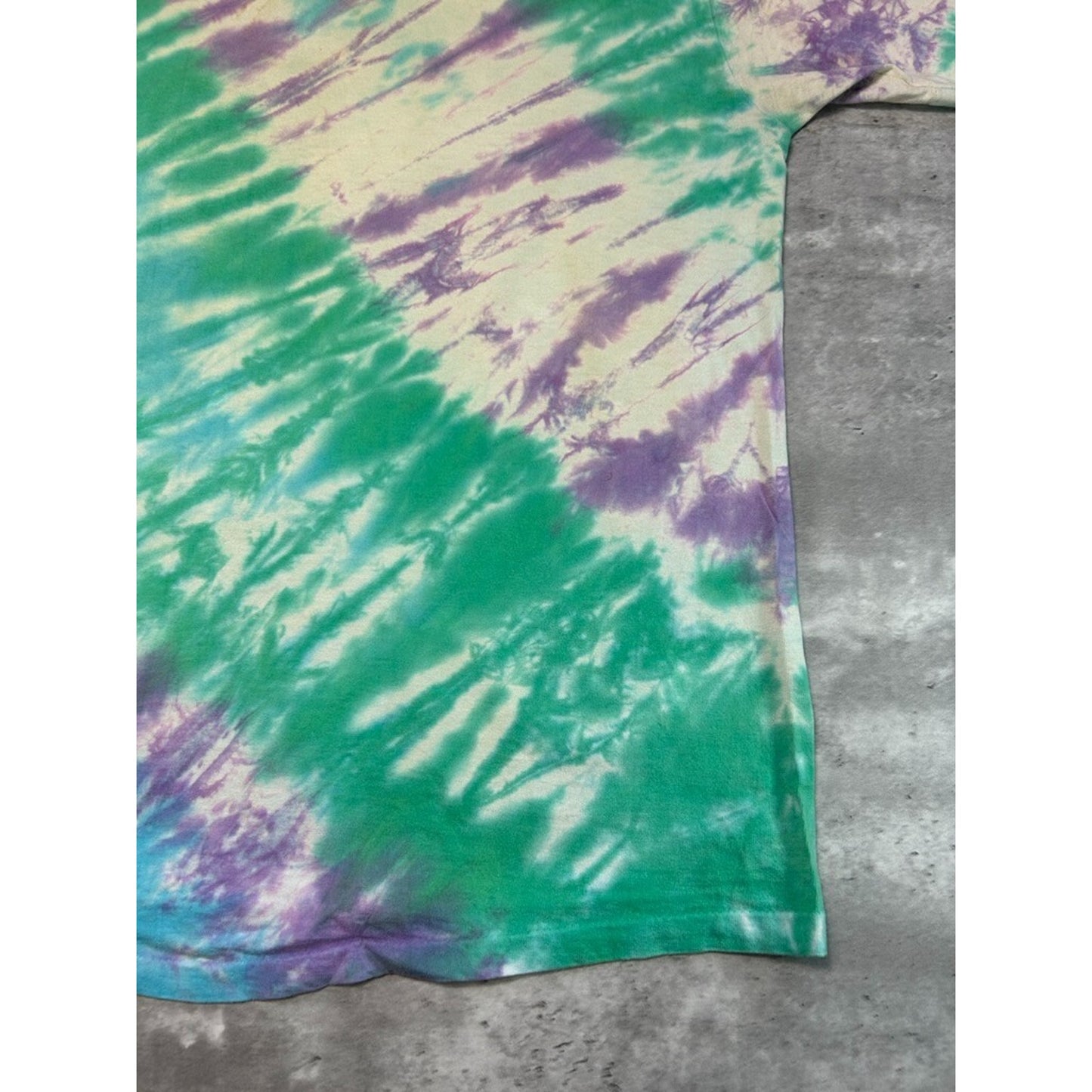 Vintage 1991 Moody Blues Tye Dye Rock Music Graffiti Spellout T-Shirt Size XL