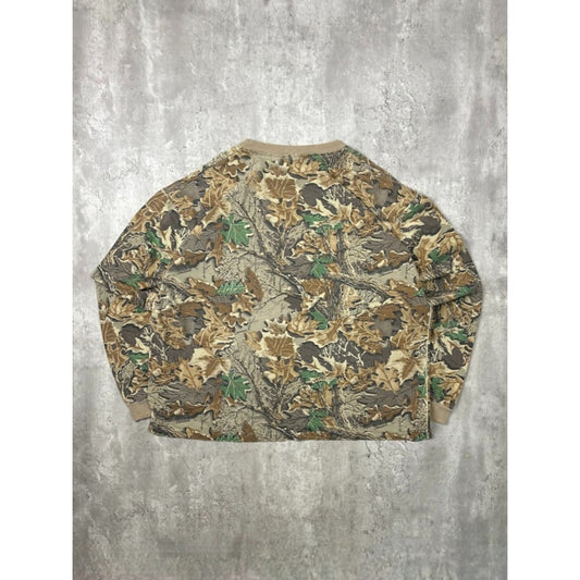 Vintage Advantage Tree Camo Hunting Long Sleeve T-Shirt Size 2XL