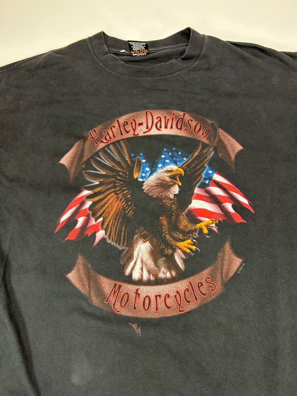 Vintage 2000s Harley Davidson Motorcycles Bald Eagle Graphic T-Shirt Size XL