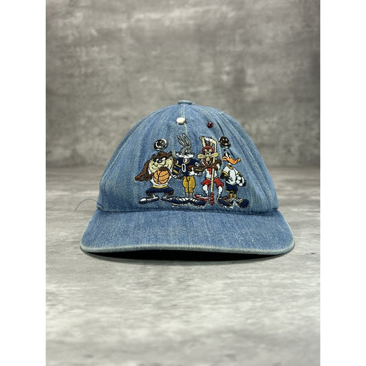 Vintage 90s Looney Tunes Sports Embroidered Characters Snapback Hat OSFA YOUTH