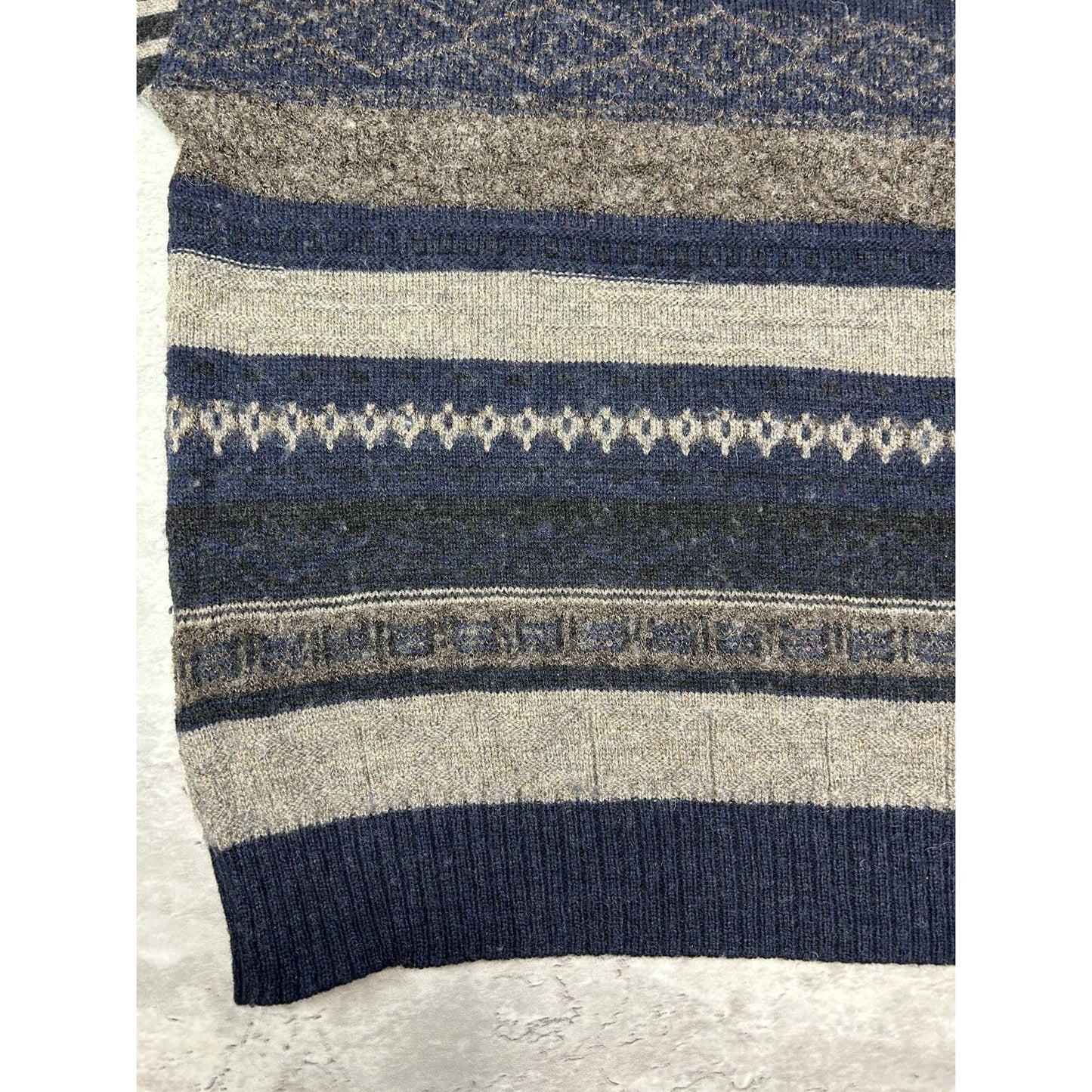 Vintage 90s Abstract Striped Pullover Ribbed Knit Sweater Size 2XL