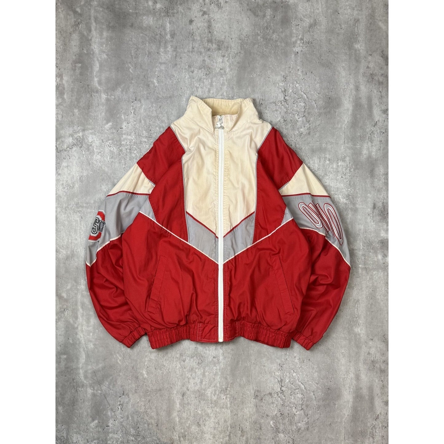 Vintage 90s Ohio State Buckeyes NCAA Starter Arm Spellout Jacket Size Medium