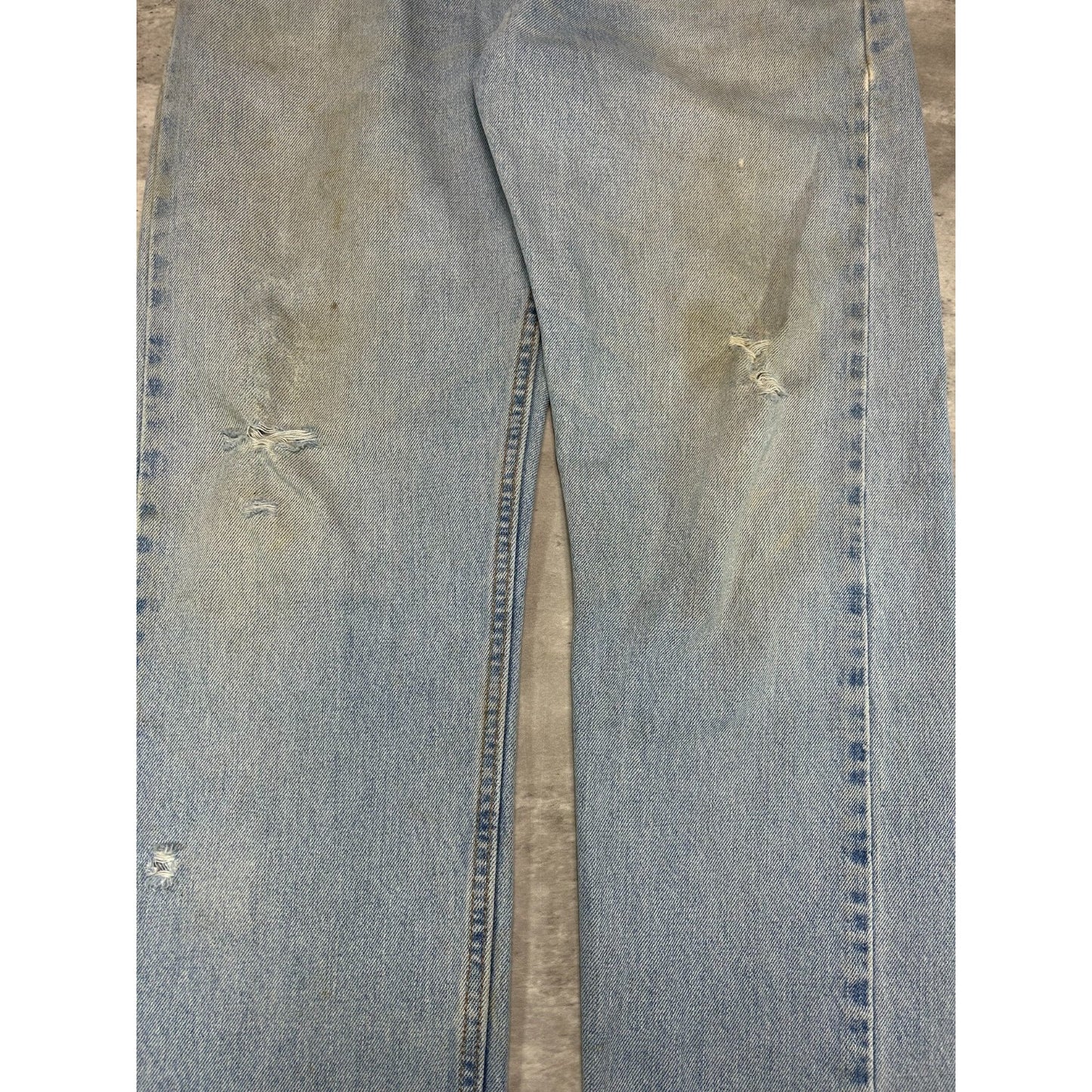 Vintage 90s Levis 505 Red Tab Straight Leg Light Wash Denim Pants Size 33