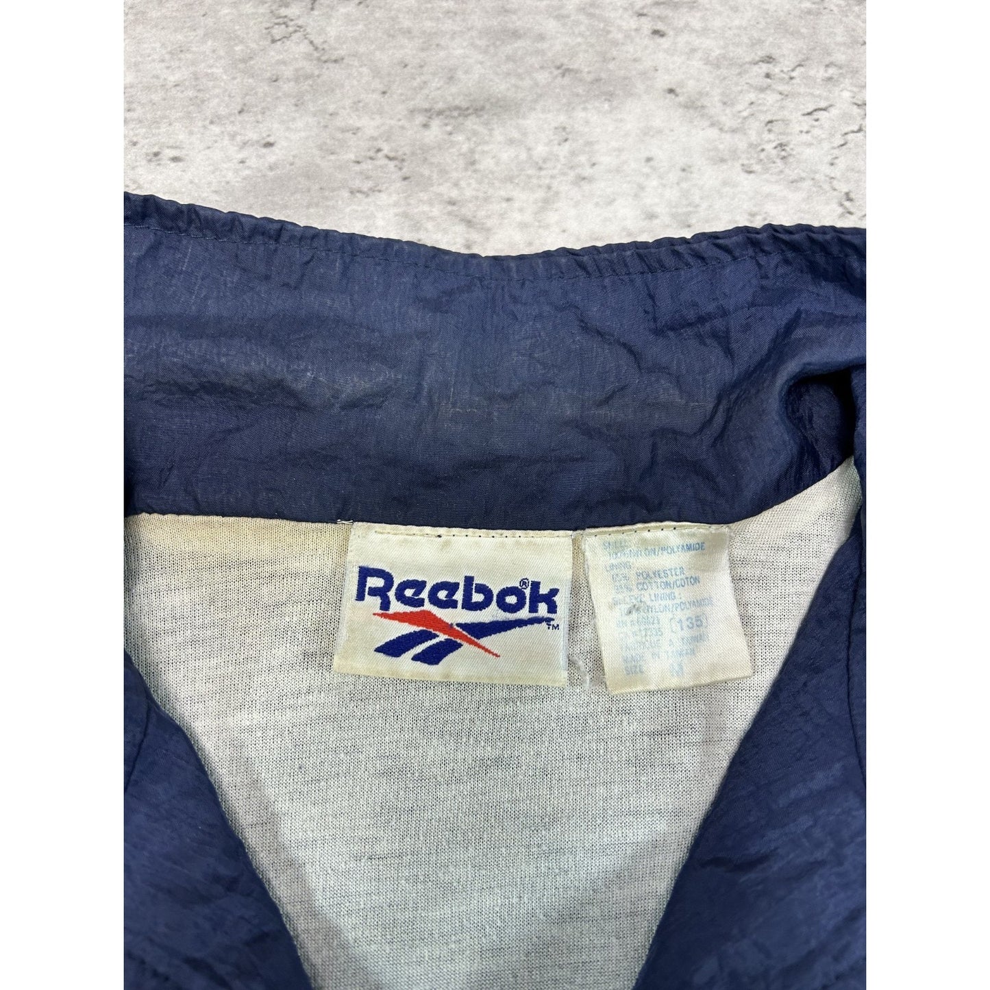 Vintage 90s Reebok Embroidered Logo Nylon Windbreaker Jacket Size Medium