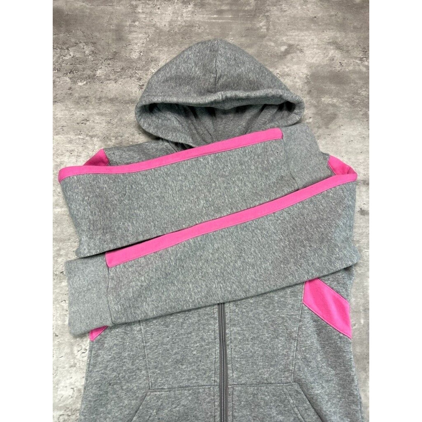 Vintage Womens Nike Embroidered Swoosh Two Tone Full Zip Hooded Sweatshirt Size Small