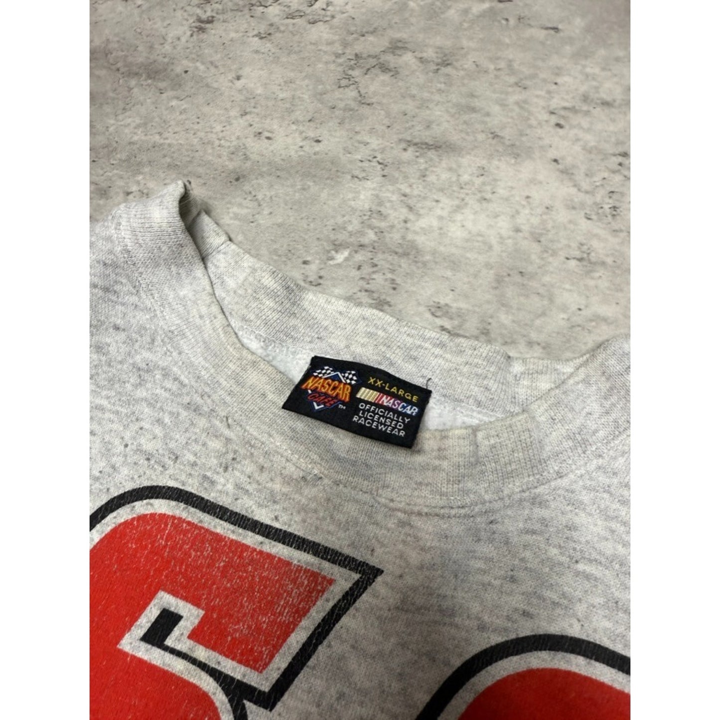 Vintage NASCAR Cafe Big Spell Out Destination Sweatshirt Size 2XL Gray