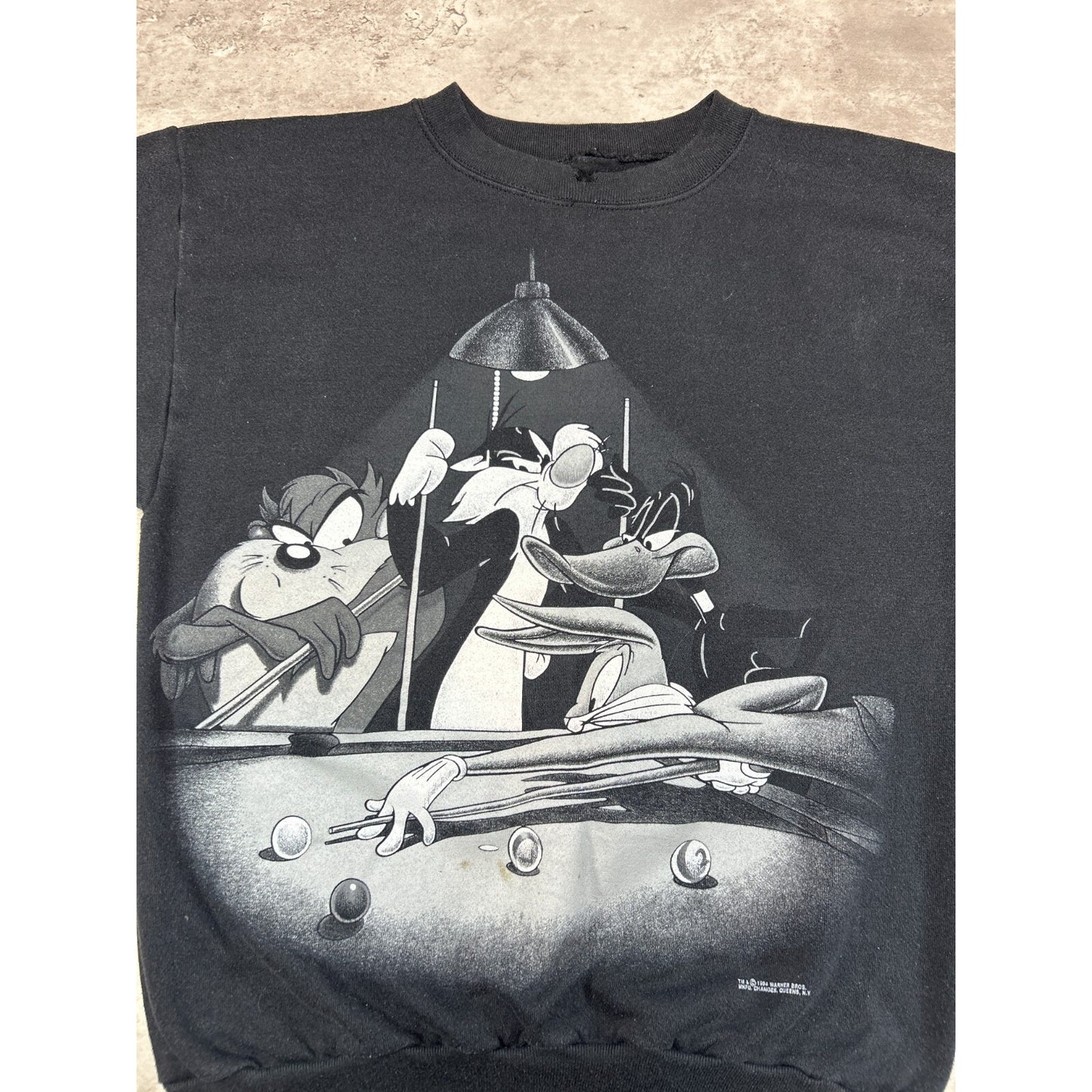 Vintage 1994 Looney Tunes Billiards Graphic TV Show Promo Sweatshirt Size XL