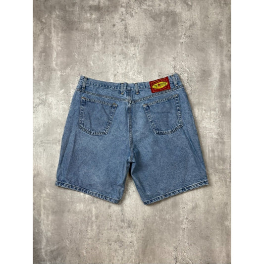 Vintage 90s Two Pepper Light Wash Denim Shorts Size 37 Blue