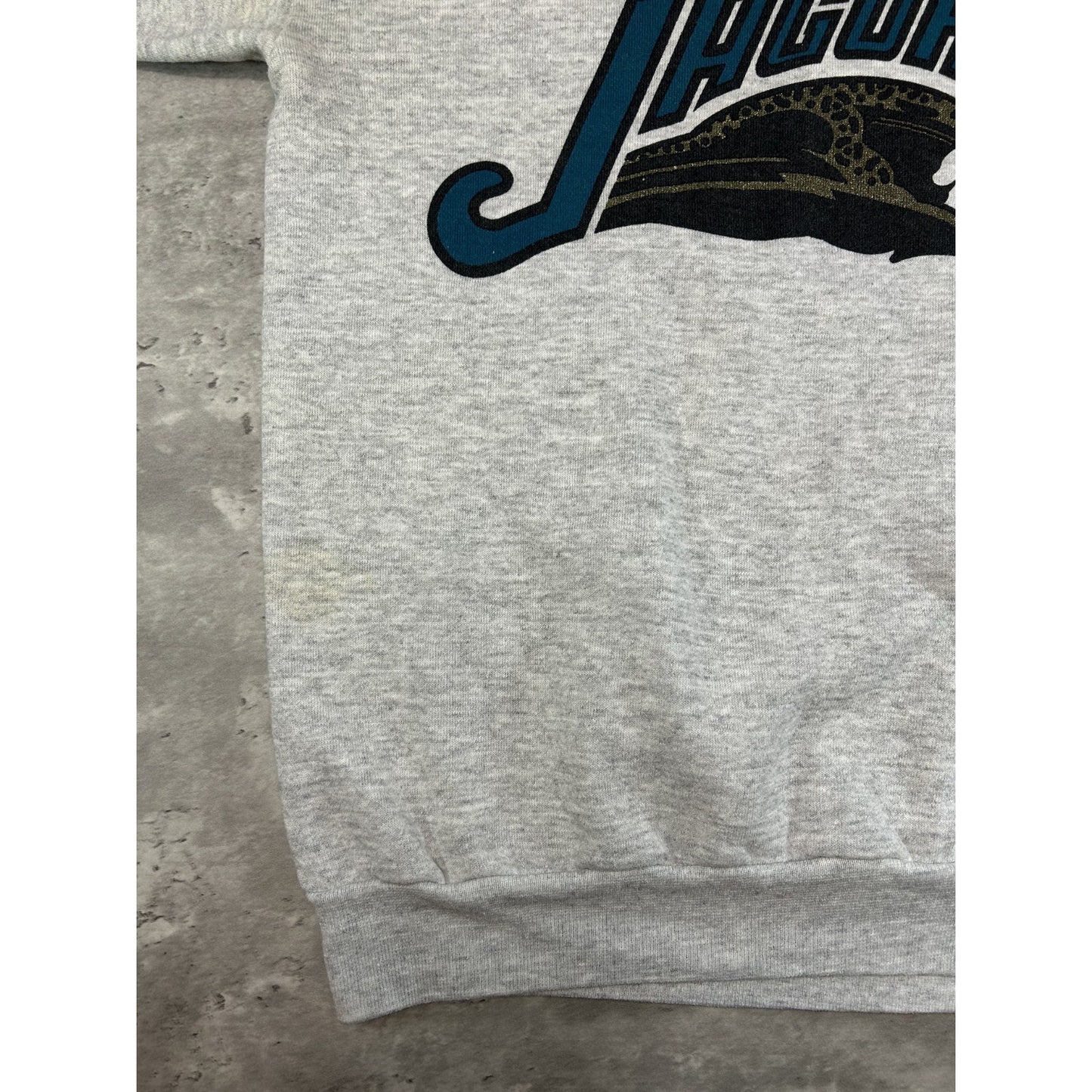 Vintage 1993 Jacksonville Jaguars NFL Banned Logo Graphic Sweatshirt Size Large