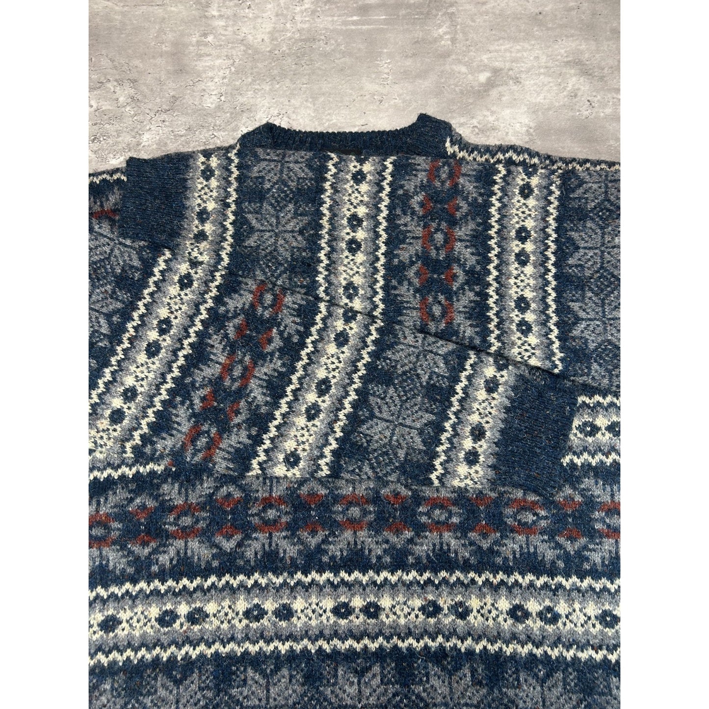 Vintage 80s Etchings Abstract Striped Ribbed Pullover Knit Sweater Size Large