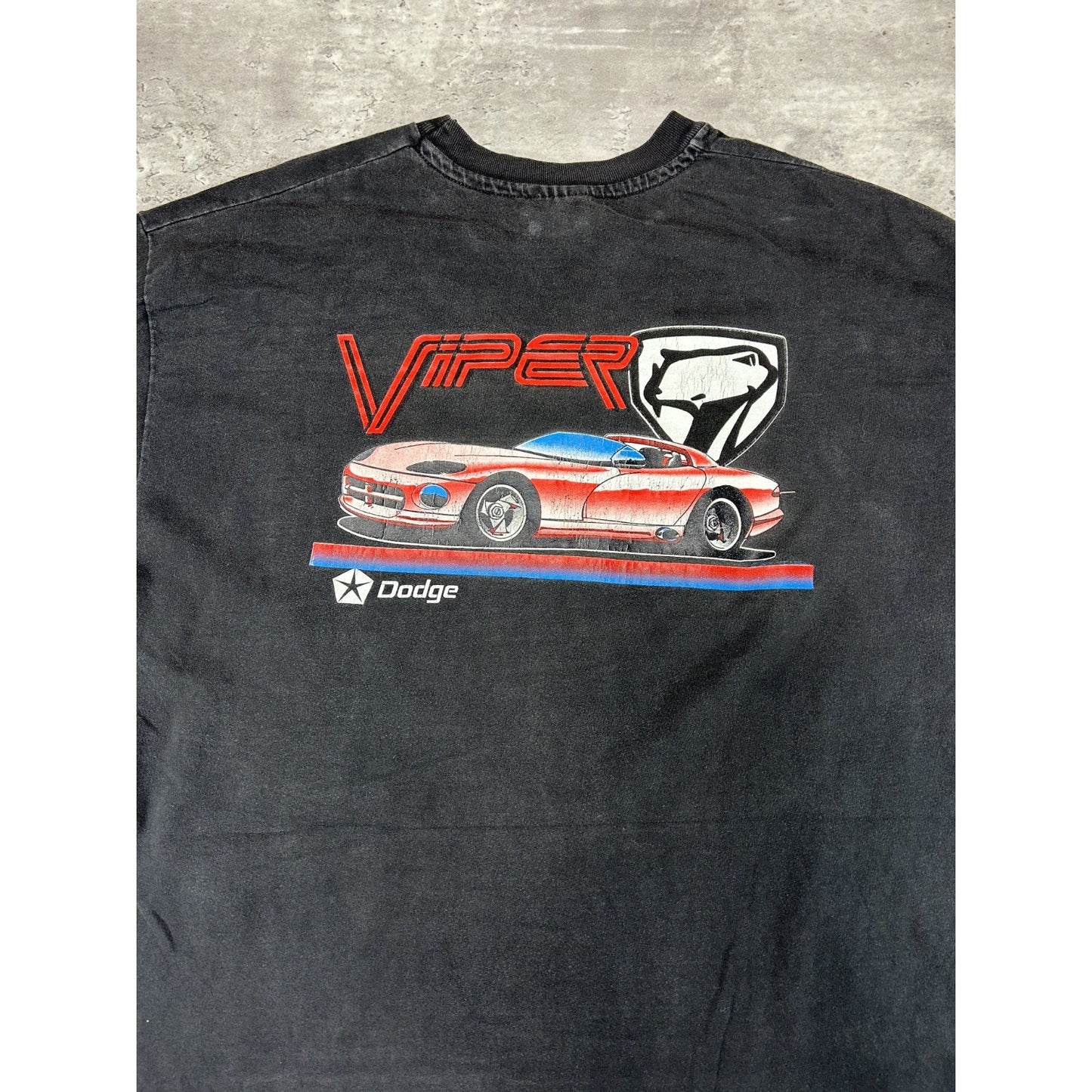 Vintage 90s Dodge Viper Car Graphic T-Shirt Size XL Black