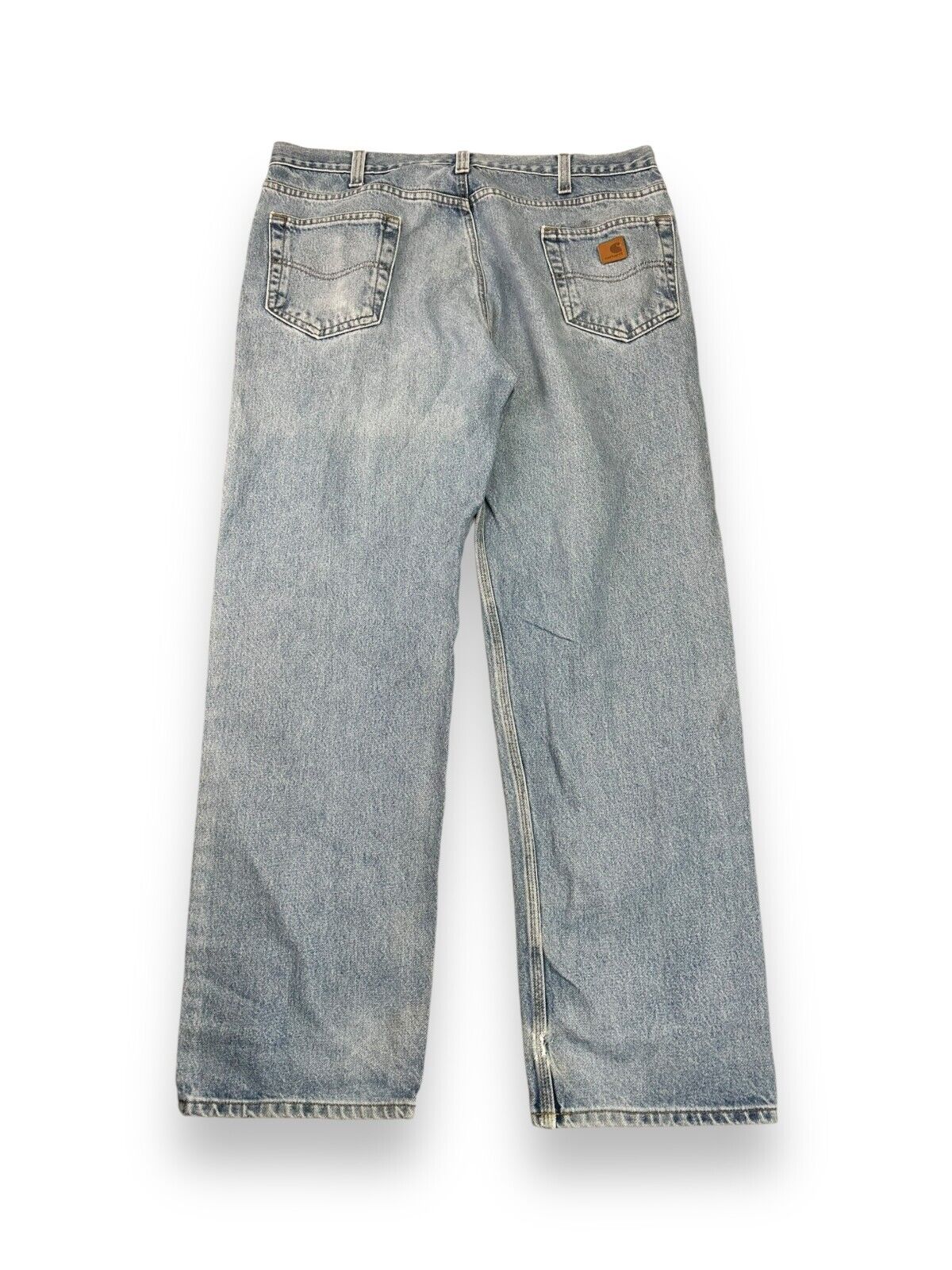 Vintage Carhartt Relaxed Fit Light Wash Denim Workwear Pants Size 39W