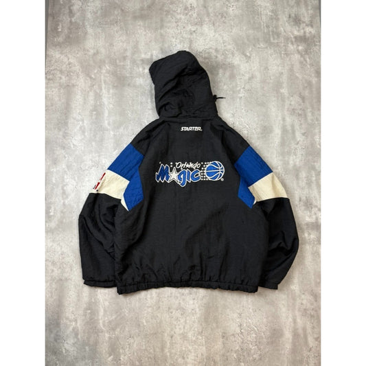 Vintage 90s Orlando Magic NBA Insulated Starter 1/2 Zip Pullover Jacket Sz Large