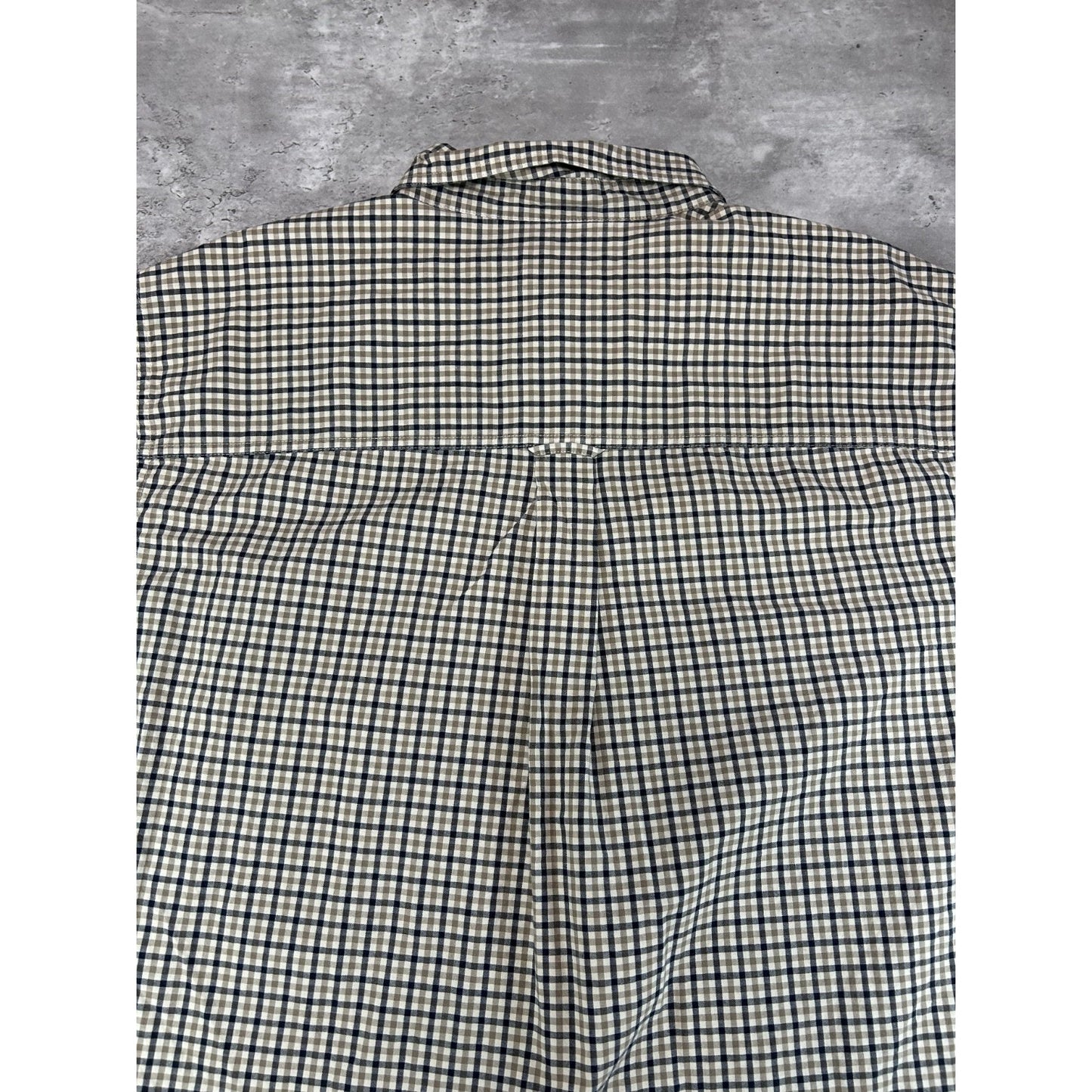 Vintage Chaps Ralph Lauren Plaid Print Reworked Cropped Button Up Shirt Sz XL