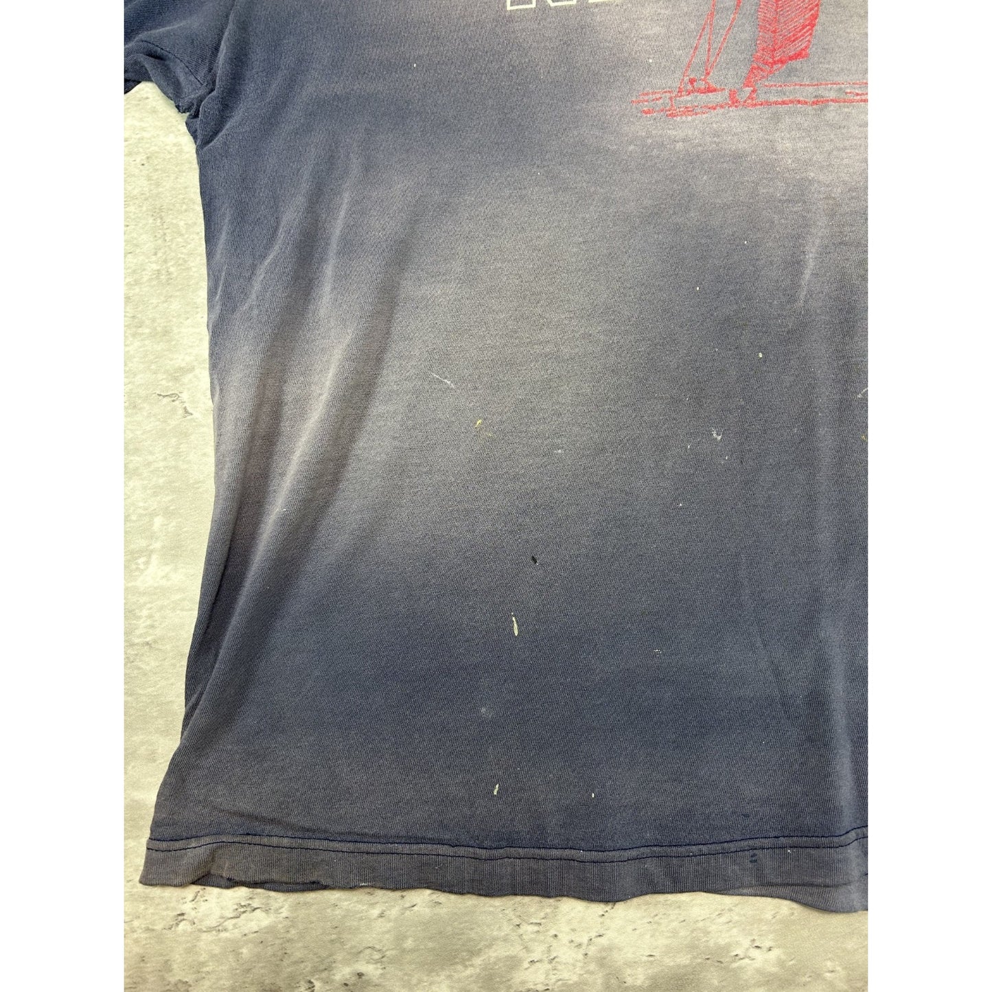 Vintage 90s Nautica Faded Sailboat Graphic Spellout Ringer T-Shirt Size XL