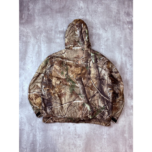 Vintage Field And Streams Realtree Camo Hooded Hunting Jacket Size XL