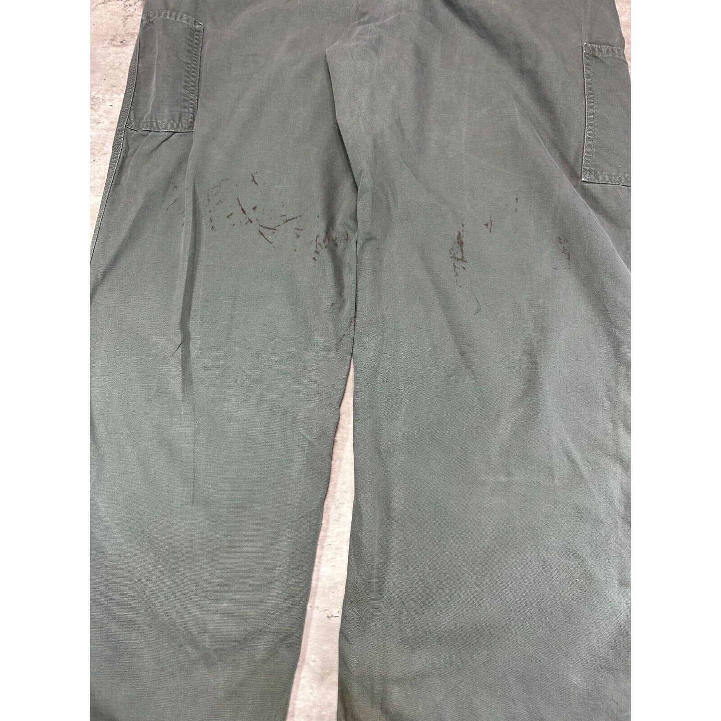 Carhartt Dungaree Fit Canvas Workwear Carpenter Pants Size 39 Gray