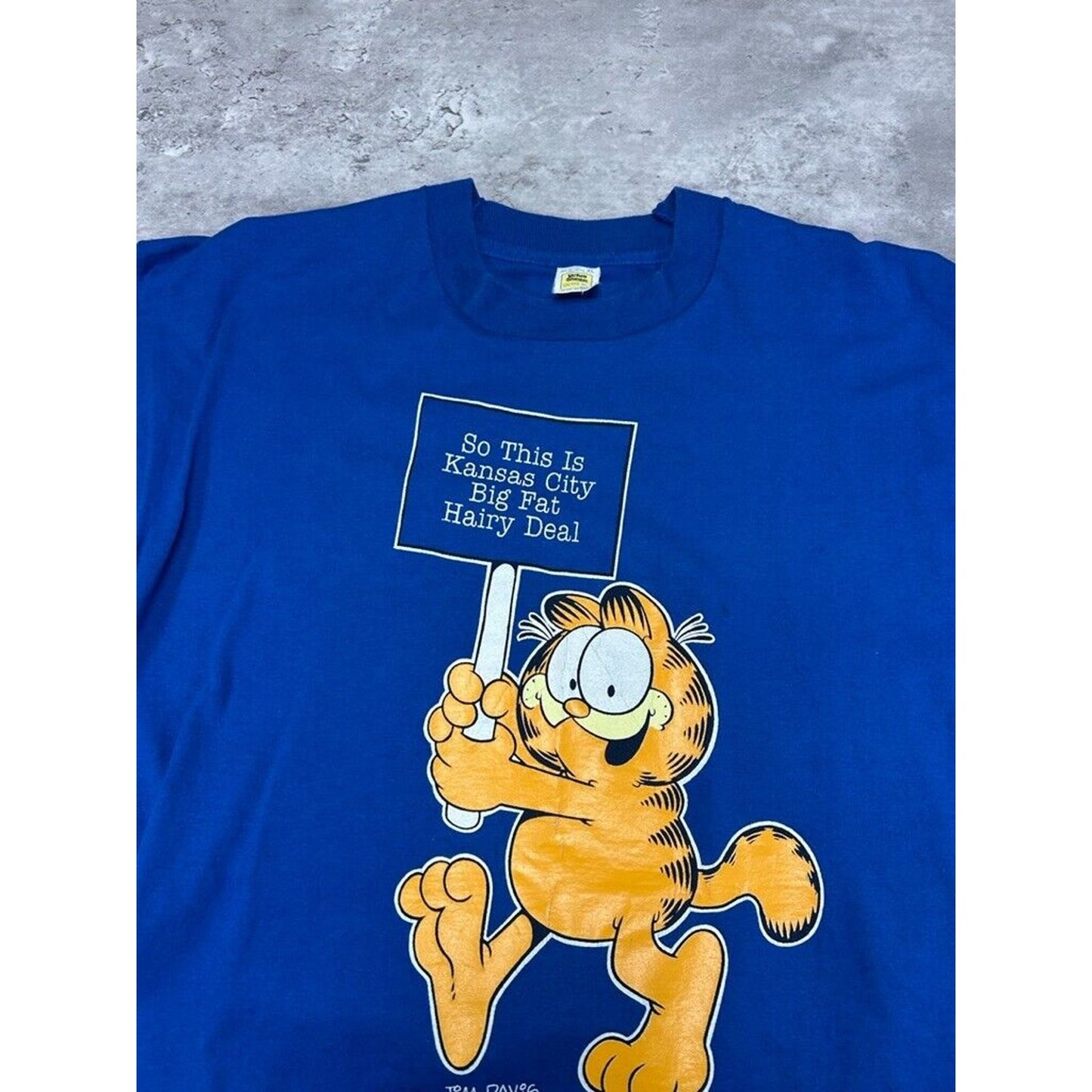 Vintage 80s Garfield Kansas City Cartoon Character Destination T-Shirt Size XL