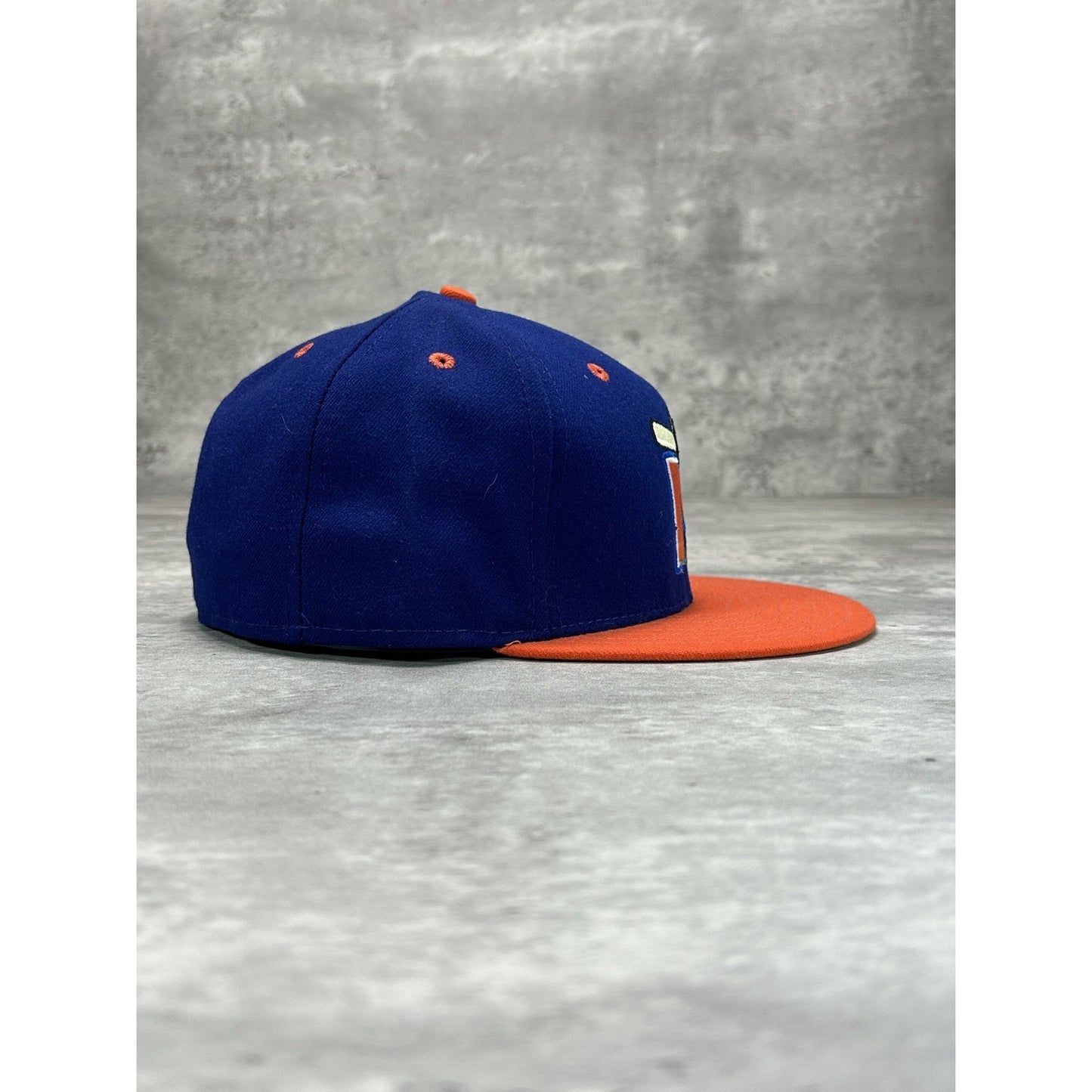 Midland Rockhounds MiLB Embroidered Logo Baseball Fitted Hat 7 1/2 Blue/Orange
