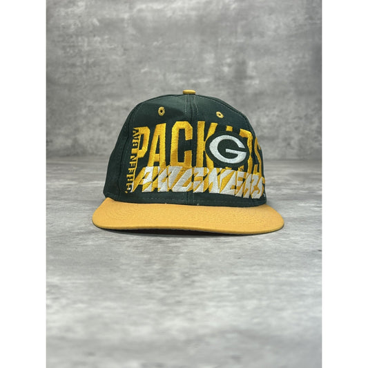 VTG 90s Green Bay Packers NFL Embroidered Spellout Football Snapback Hat OSFA