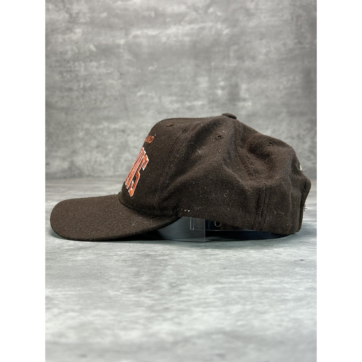 Vintage 90s Cleveland Browns NFL Starter Arc Spellout Wool Snapback Hat OSFA