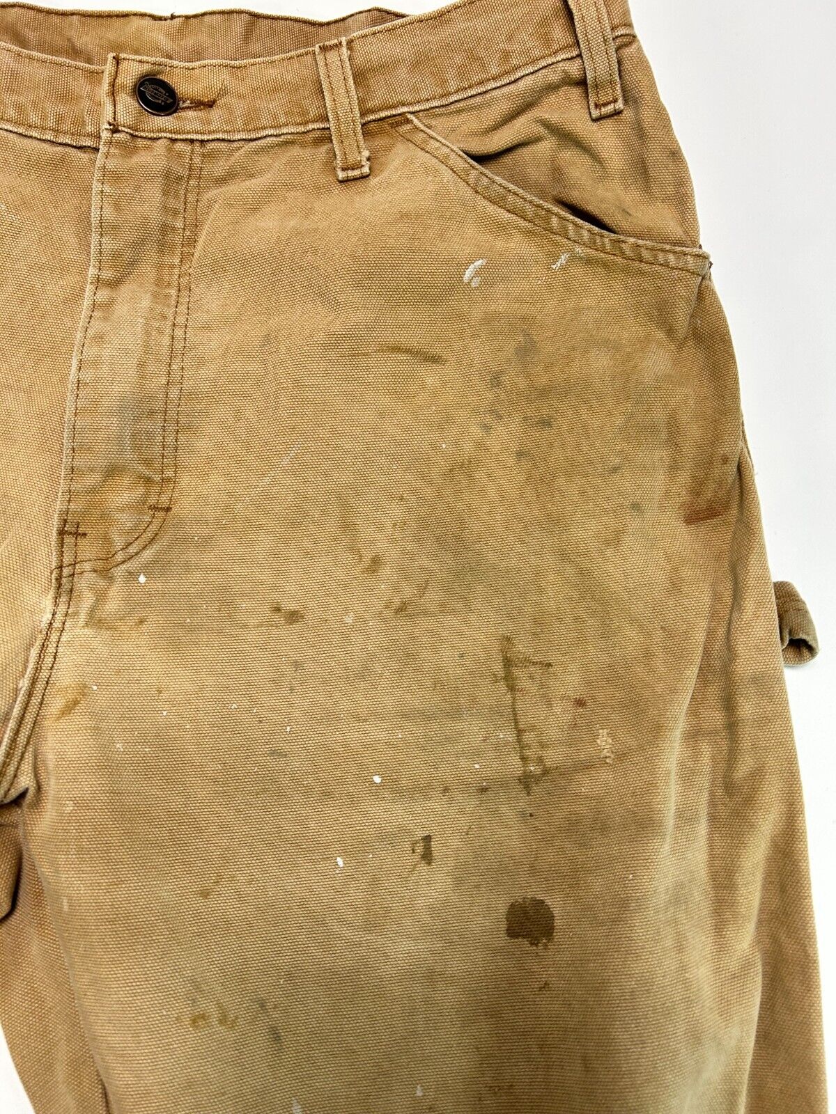 Vintage Dickies Canvas Work Wear Carpenter Pants Size 33W Beige