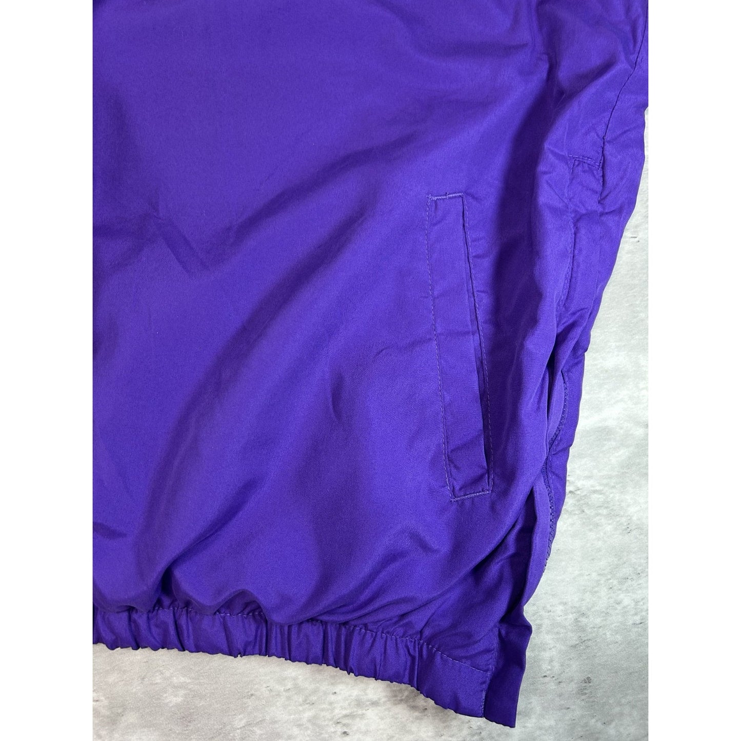 Minnesota Vikings NFL Embroidered Spellout Pullover Nylon Football Jacket Sz XL