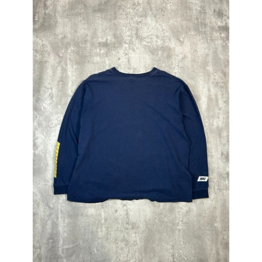 Vintage Y2K Nike Just Do It Graphic Spell Out Long Sleeve T-Shirt Size XL Blue