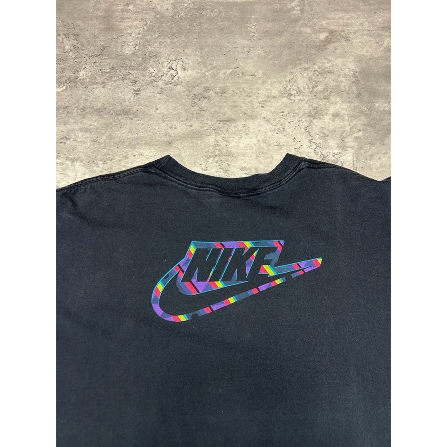 Vintage 80s/90s Nike Air Abstract Print Spellout T-Shirt Size XXL Black