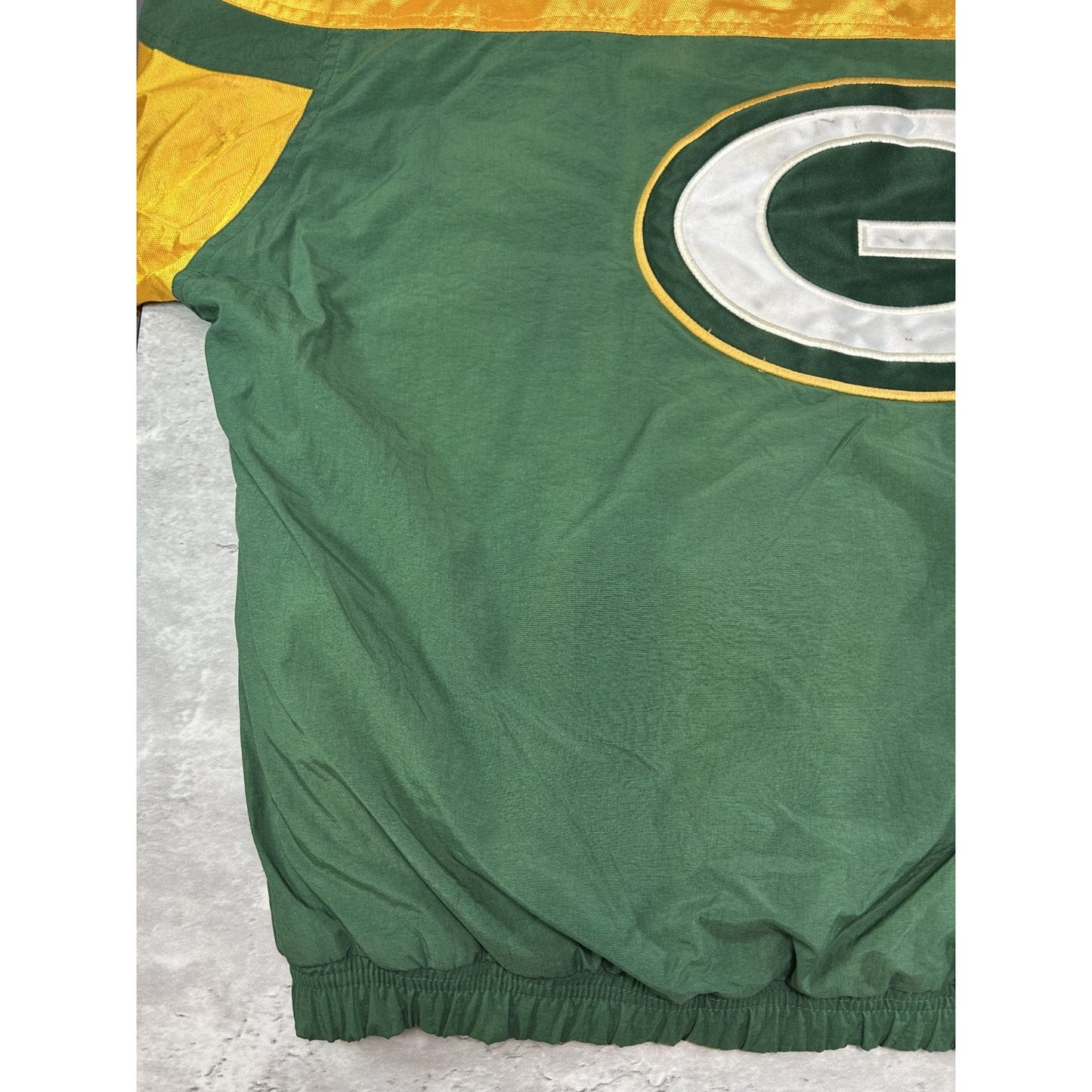 Vintage 90s Green Bay Packers NFL Insulated Starter Full Zip Hooded Jacket Large