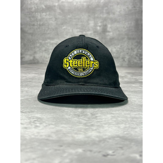 Vintage 90s Pittsburgh Steelers NFL Embroidered Spellout Snapback Hat OSFA
