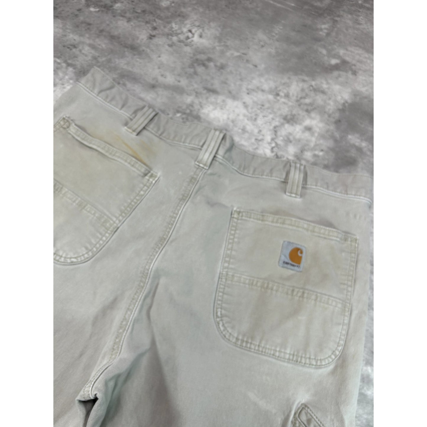 Carhartt Relaxed Fit Canvas Work Wear Five Pocket Pants Size 37W Beige
