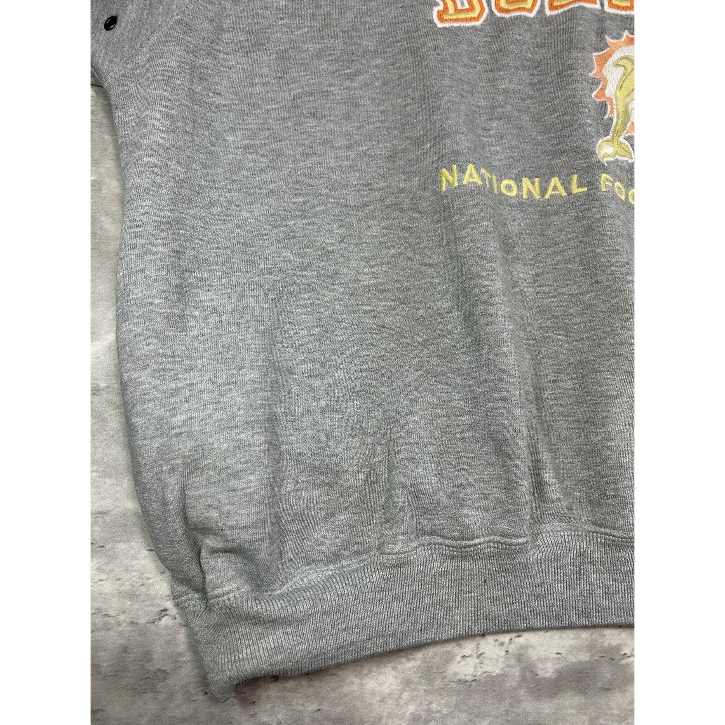 Vintage Miami Dolphins NFL Embroidered Spellout Hooded Sweatshirt Size Large